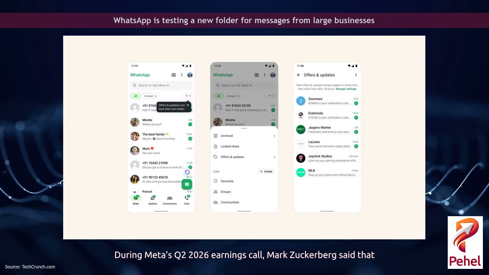WhatsApp is testing a new folder for messages from large businesses