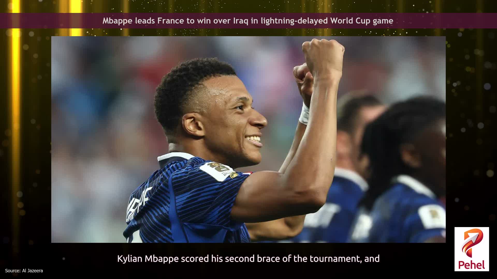 Mbappe leads France to win over Iraq in lightning-delayed World Cup game