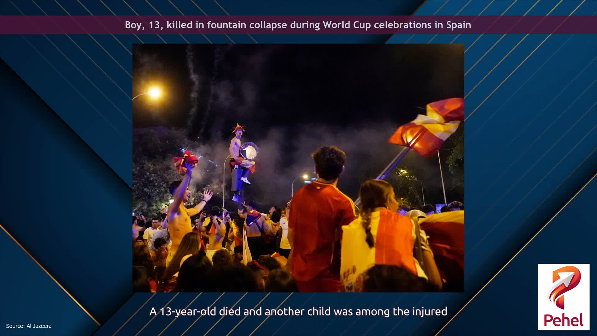 Boy, 13, killed in fountain collapse during World Cup celebrations in Spain
