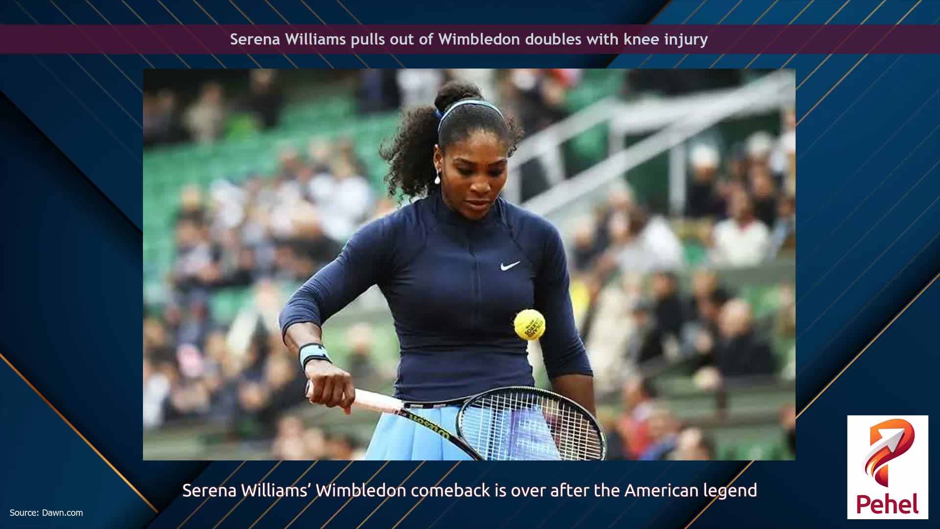 Serena Williams pulls out of Wimbledon doubles with knee injury