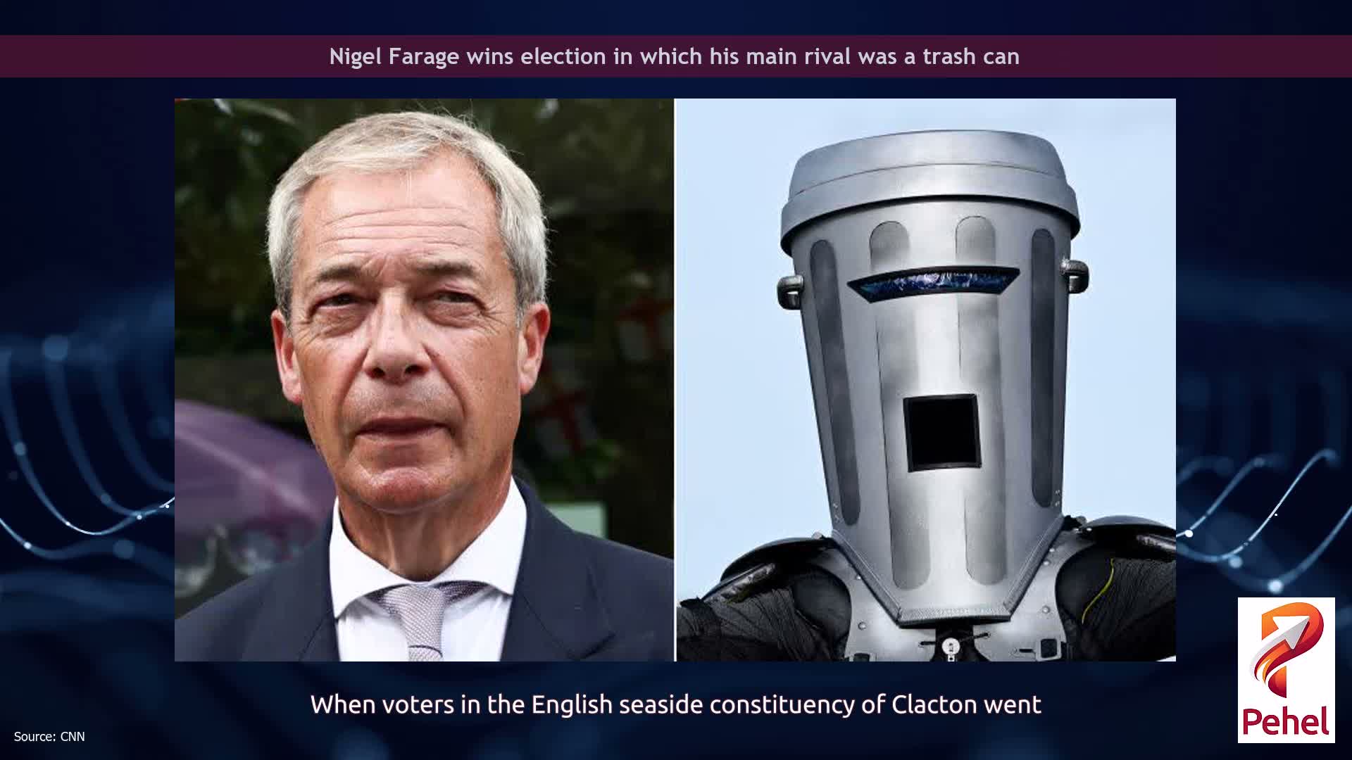 Nigel Farage wins election in which his main rival was a trash can