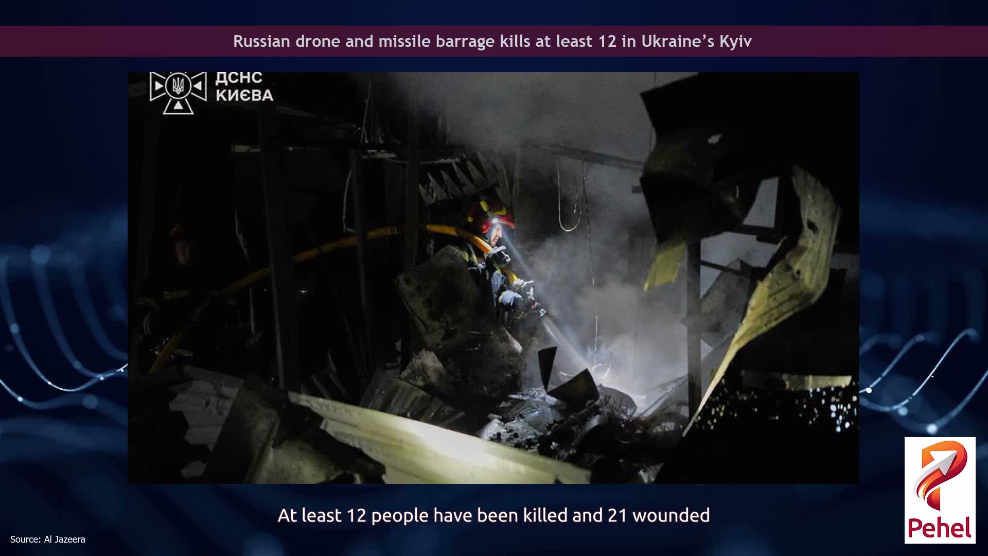 Russian drone and missile barrage kills at least 12 in Ukraine’s Kyiv
