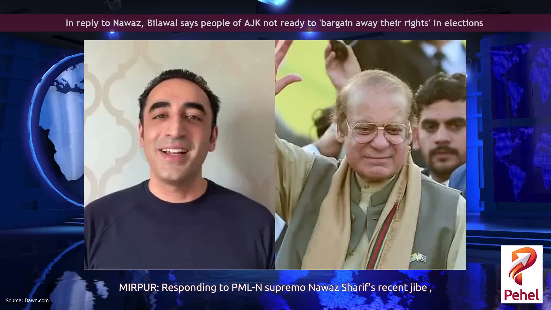In reply to Nawaz, Bilawal says people of AJK not ready to 'bargain away their rights' in elections