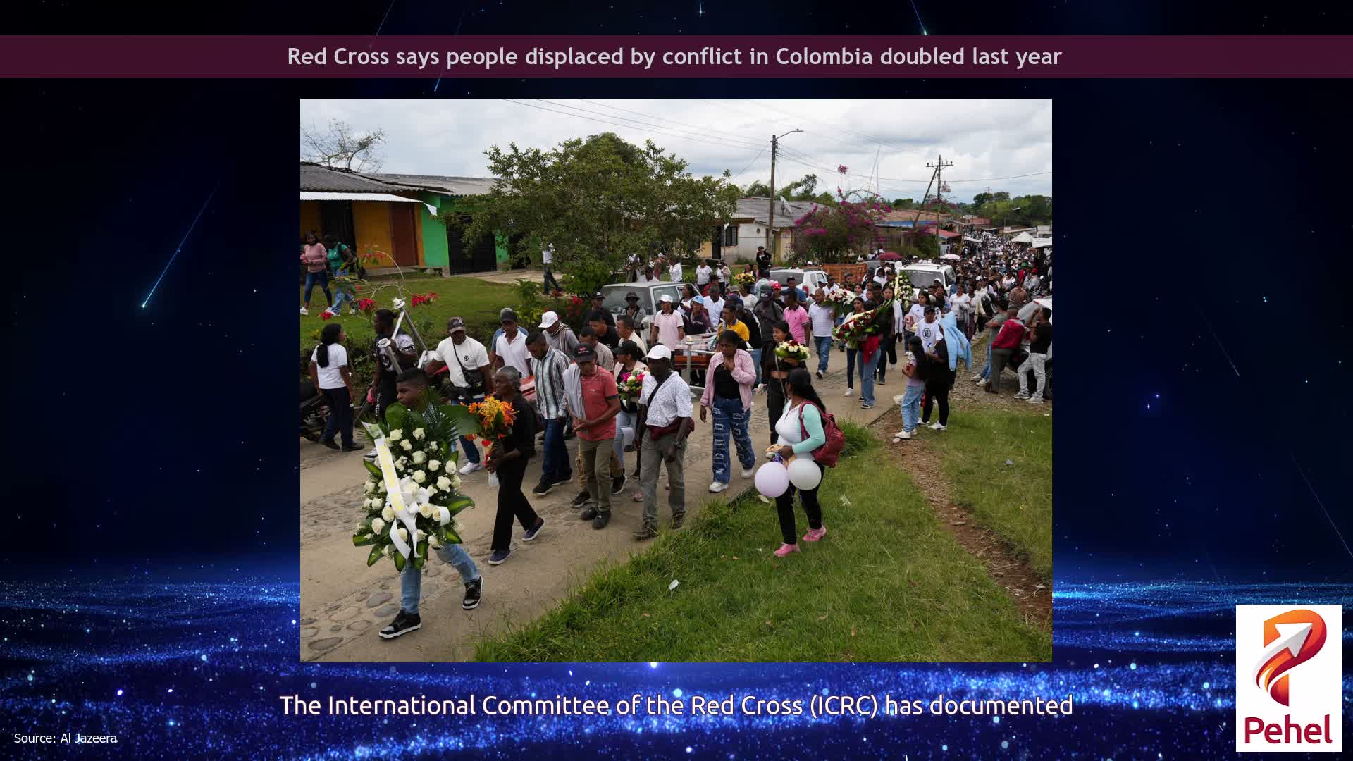 Red Cross says people displaced by conflict in Colombia doubled last year