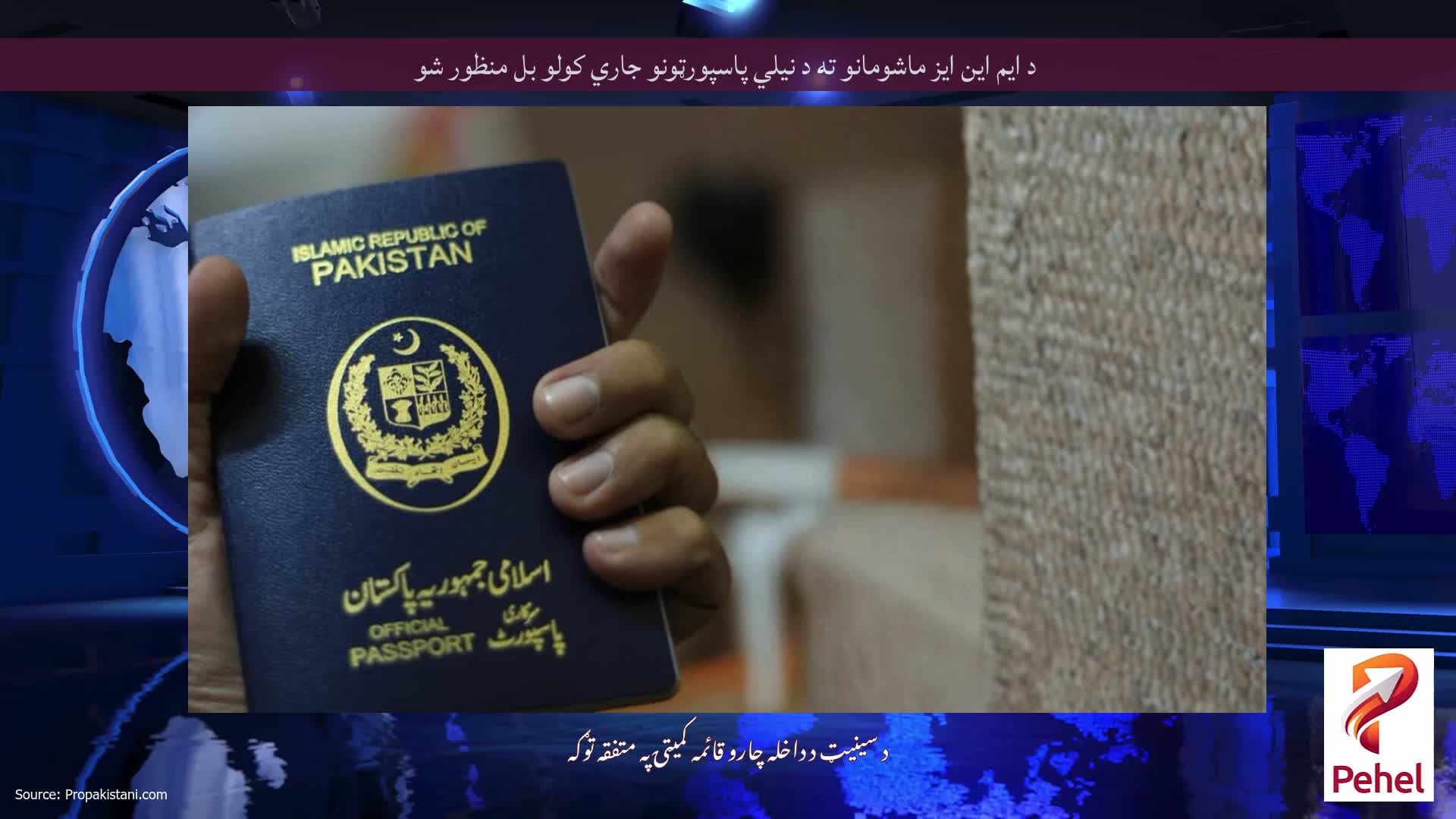 د ایم این ایز ماشومانو ته د نیلي پاسپورټونو جاري کولو بل منظور شو