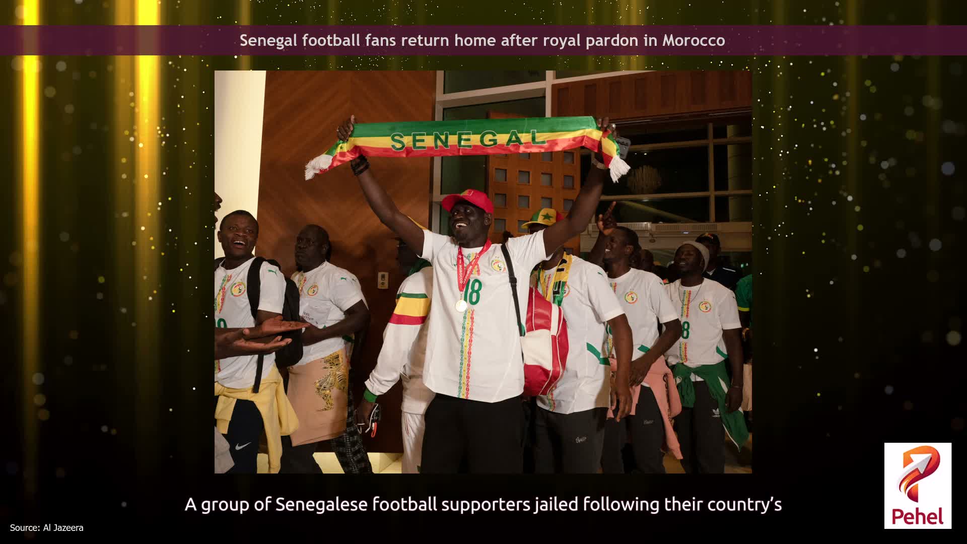 Senegal football fans return home after royal pardon in Morocco