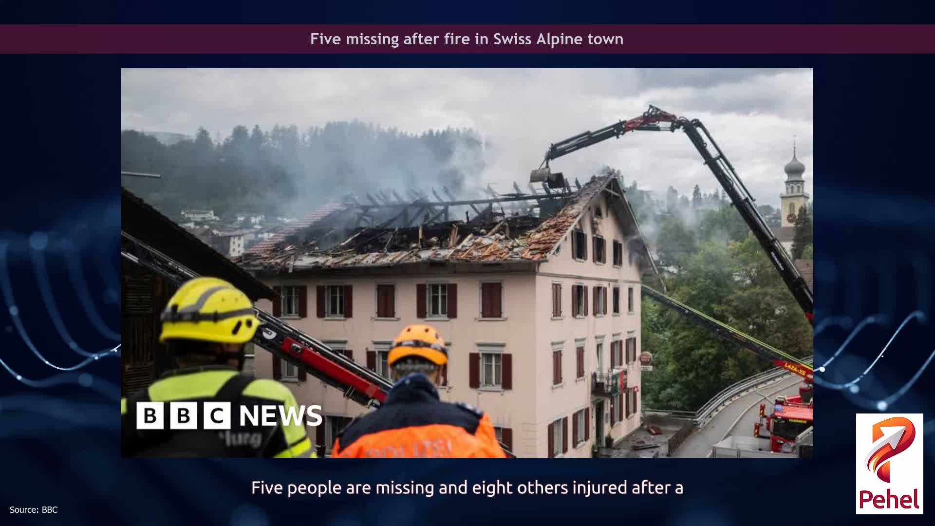 Five missing after fire in Swiss Alpine town
