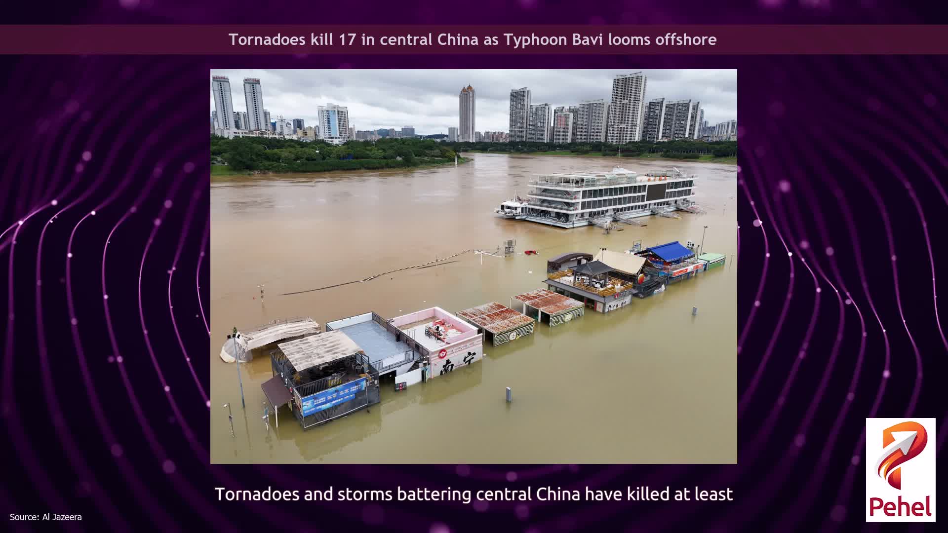 Tornadoes kill 17 in central China as Typhoon Bavi looms offshore