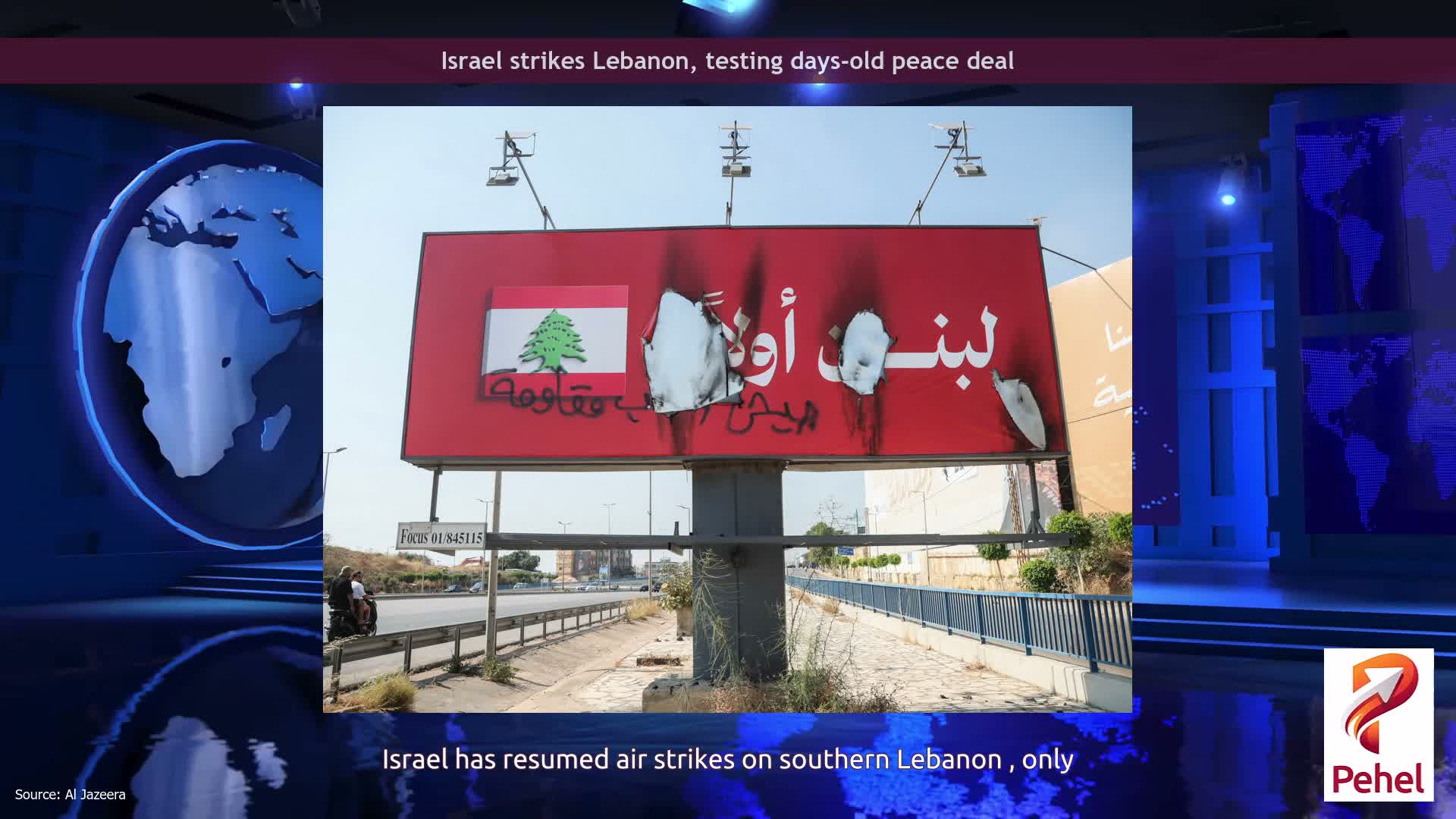 Israel strikes Lebanon, testing days-old peace deal
