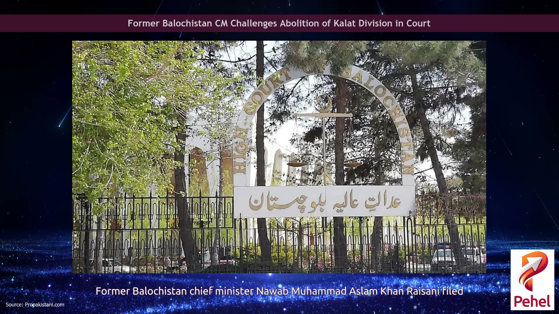 Former Balochistan CM Challenges Abolition of Kalat Division in Court