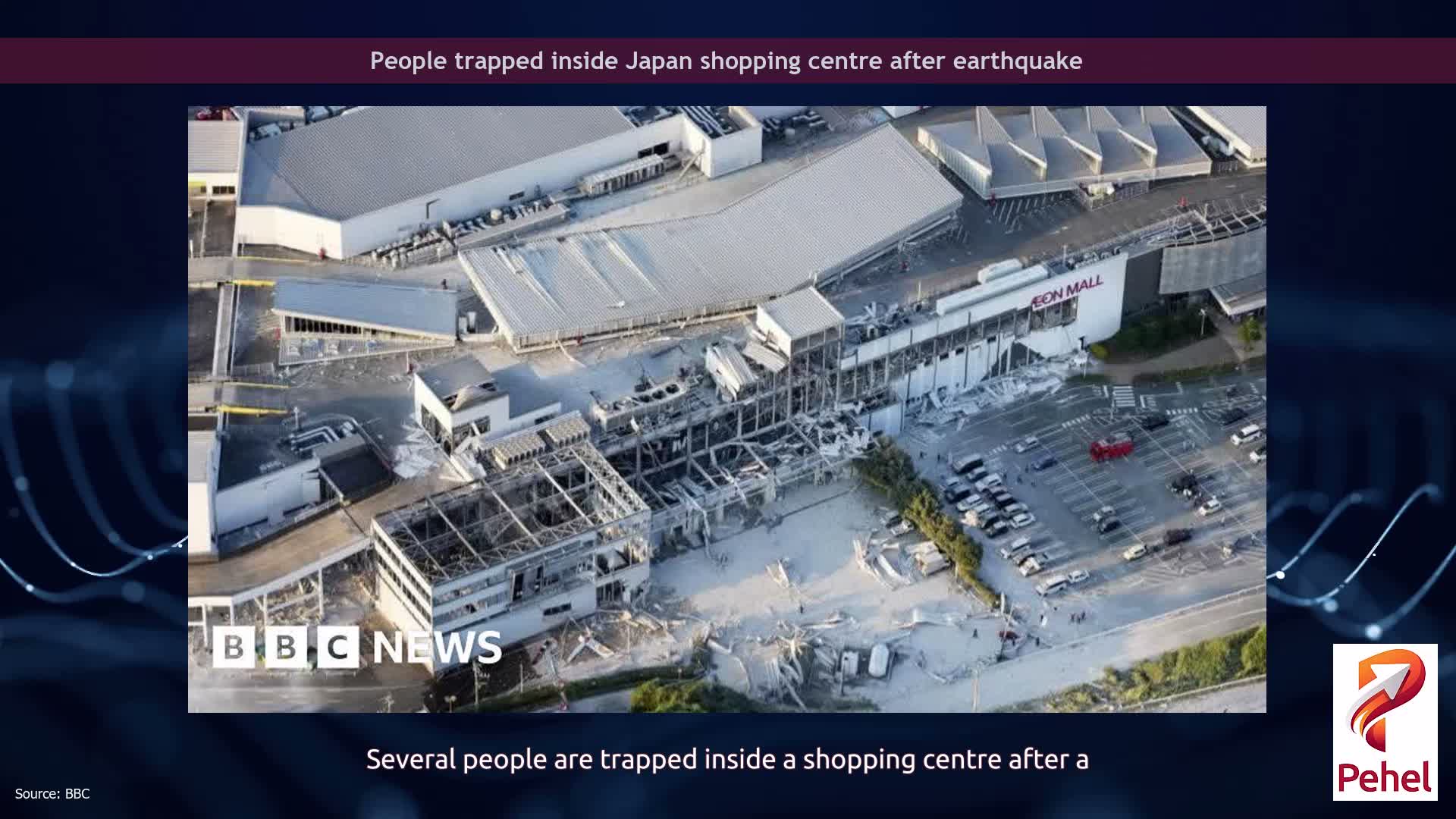 People trapped inside Japan shopping centre after earthquake