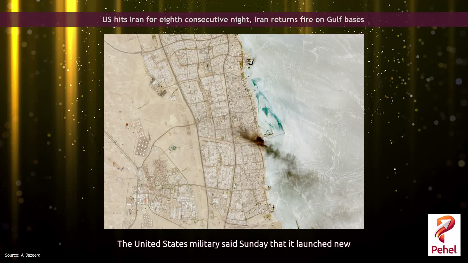 US hits Iran for eighth consecutive night, Iran returns fire on Gulf bases