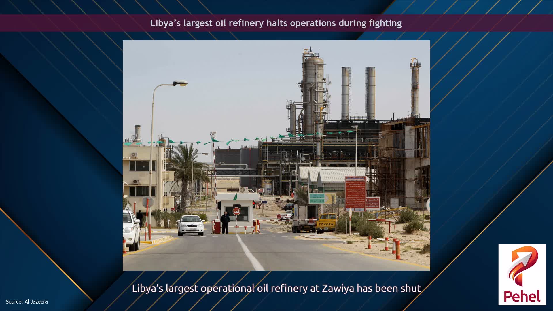 Libya’s largest oil refinery halts operations during fighting