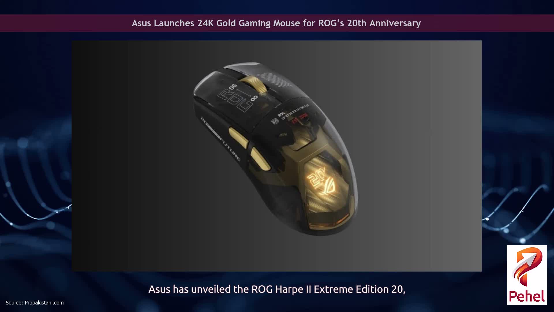 Asus Launches 24K Gold Gaming Mouse for ROG’s 20th Anniversary