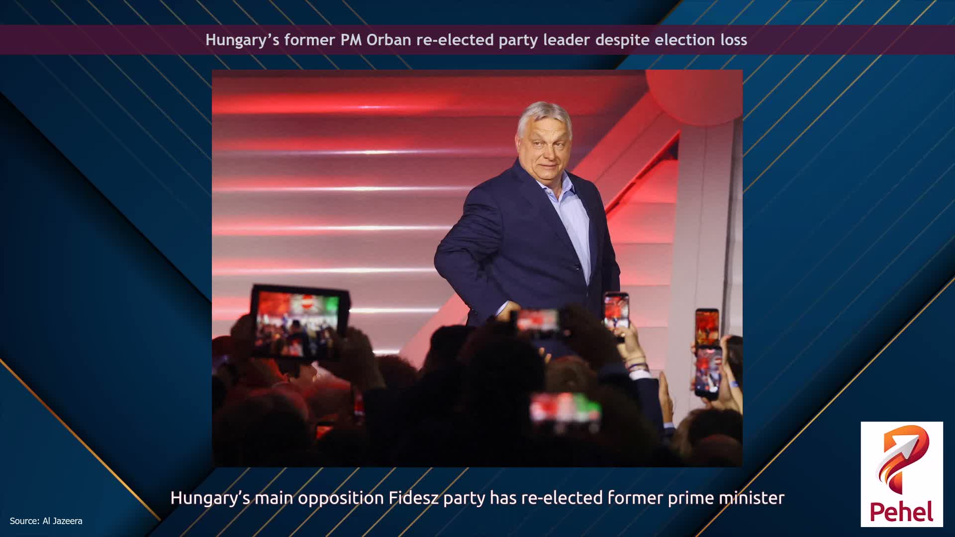 Hungary’s former PM Orban re-elected party leader despite election loss