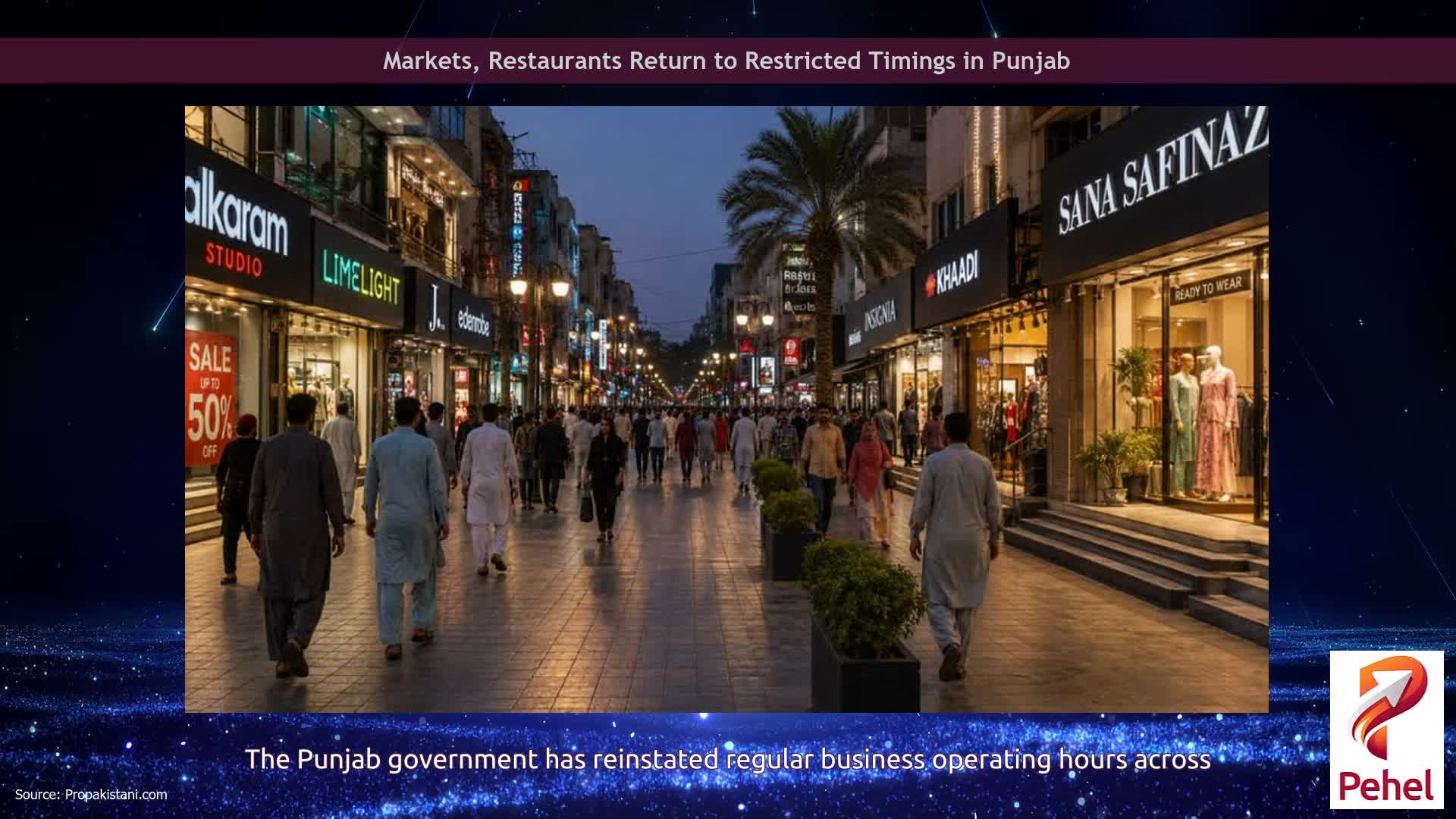 Markets, Restaurants Return to Restricted Timings in Punjab