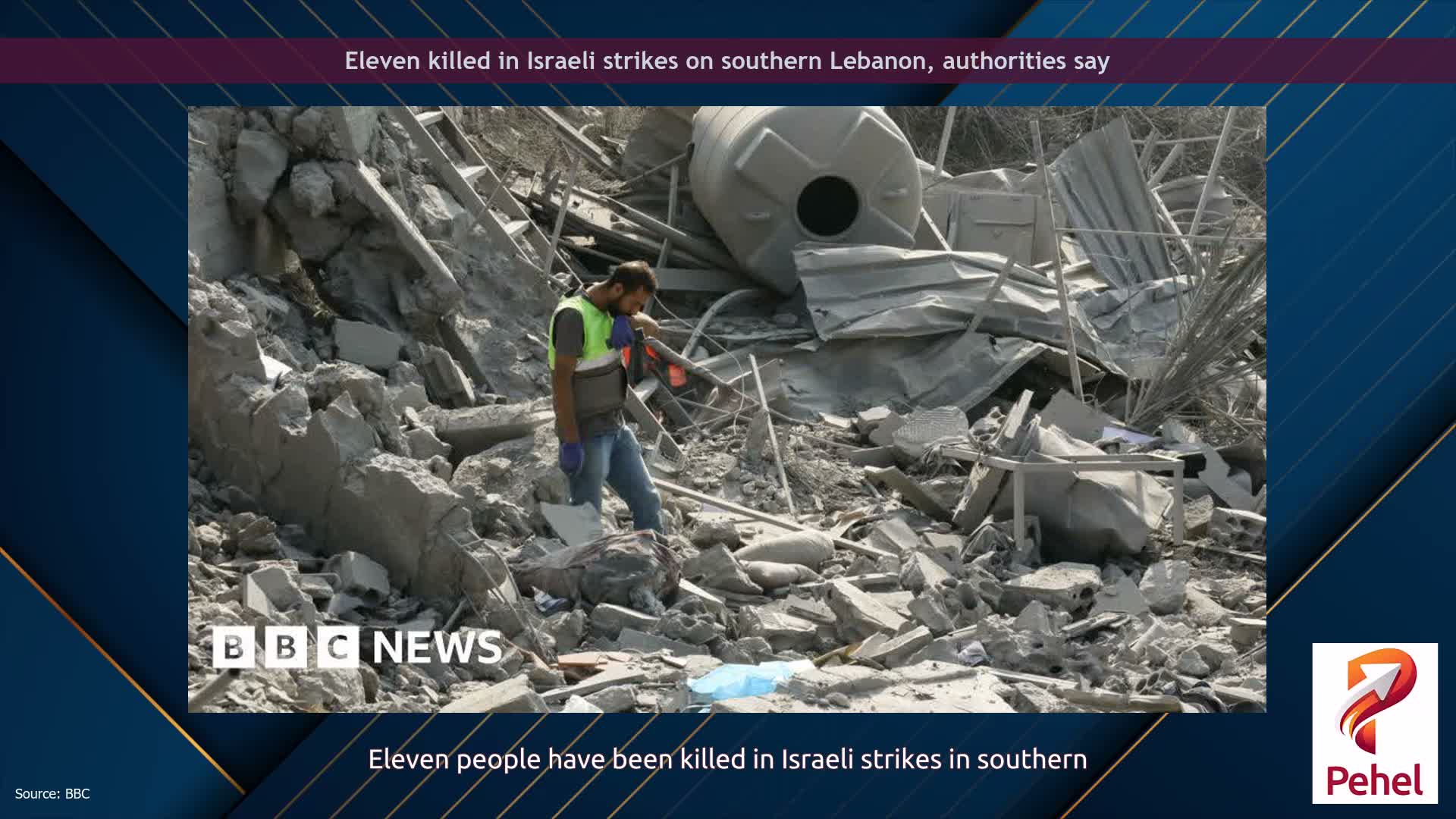 Eleven killed in Israeli strikes on southern Lebanon, authorities say