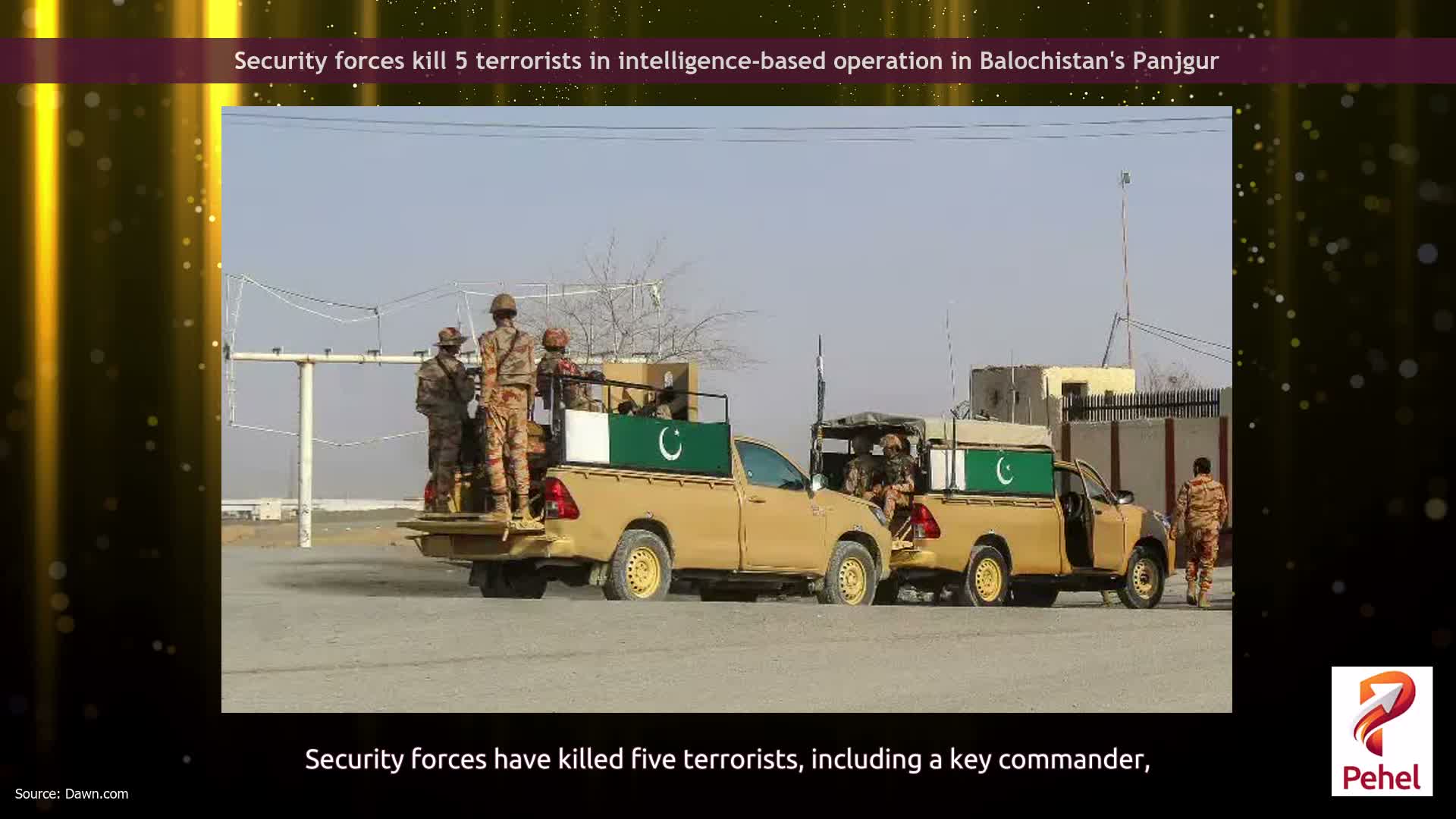 Security forces kill 5 terrorists in intelligence-based operation in Balochistan's Panjgur