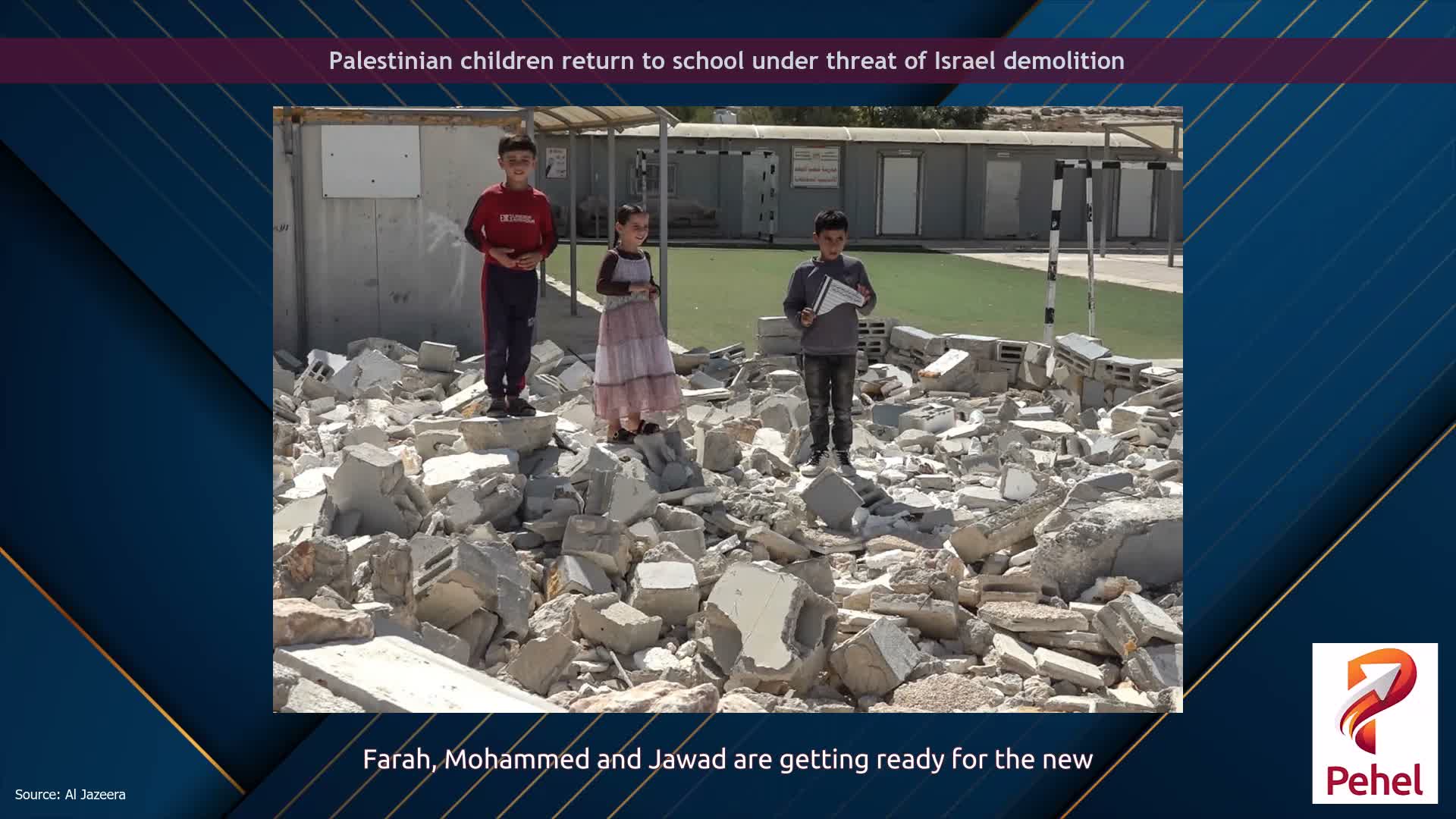 Palestinian children return to school under threat of Israel demolition