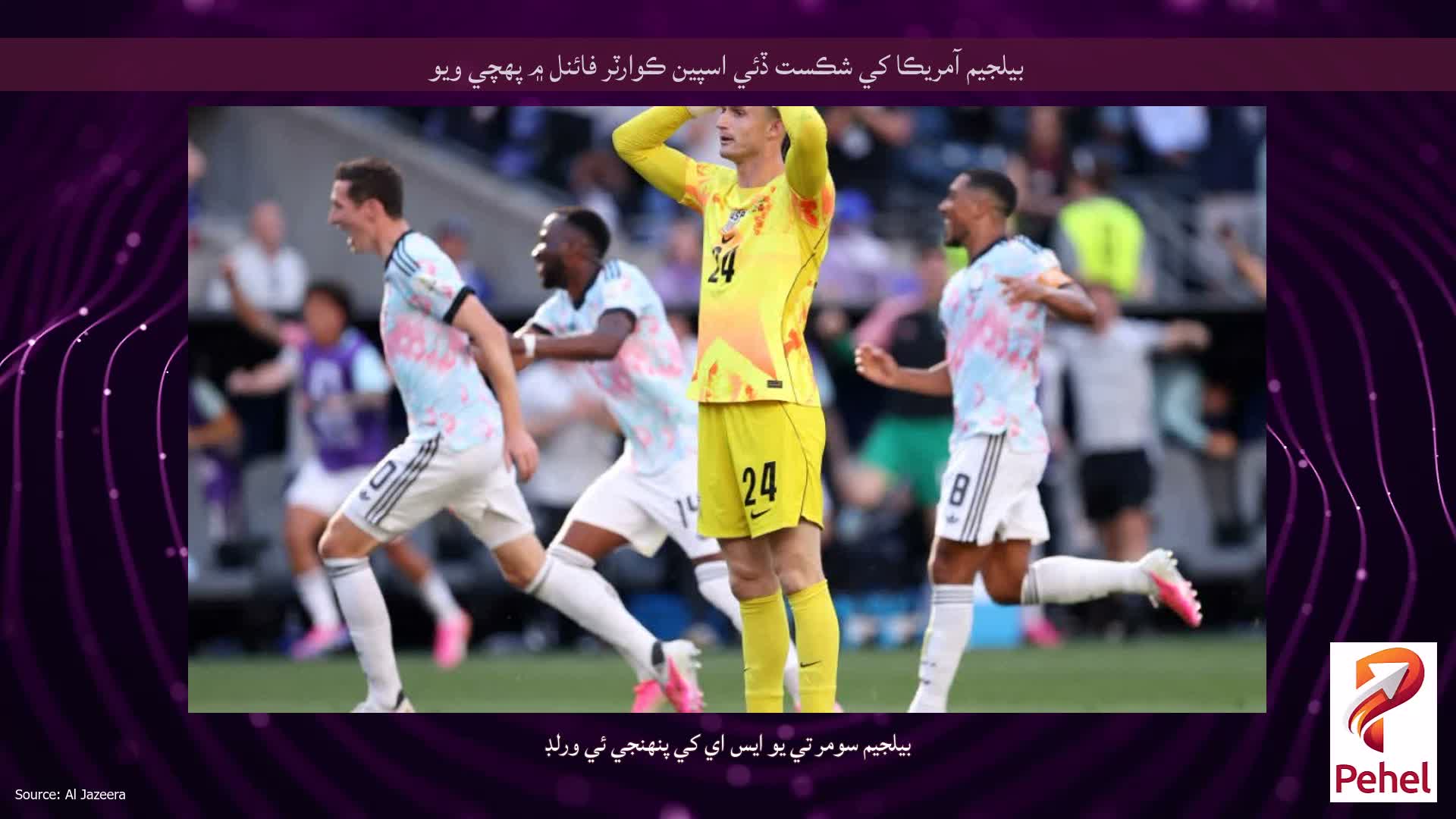 بيلجيم آمريڪا کي شڪست ڏئي اسپين ڪوارٽر فائنل ۾ پهچي ويو