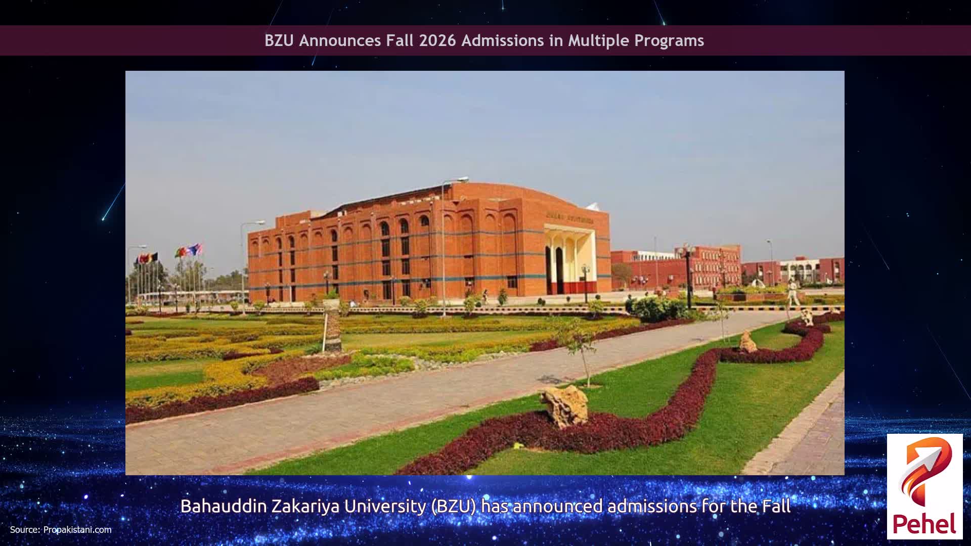 BZU Announces Fall 2026 Admissions in Multiple Programs