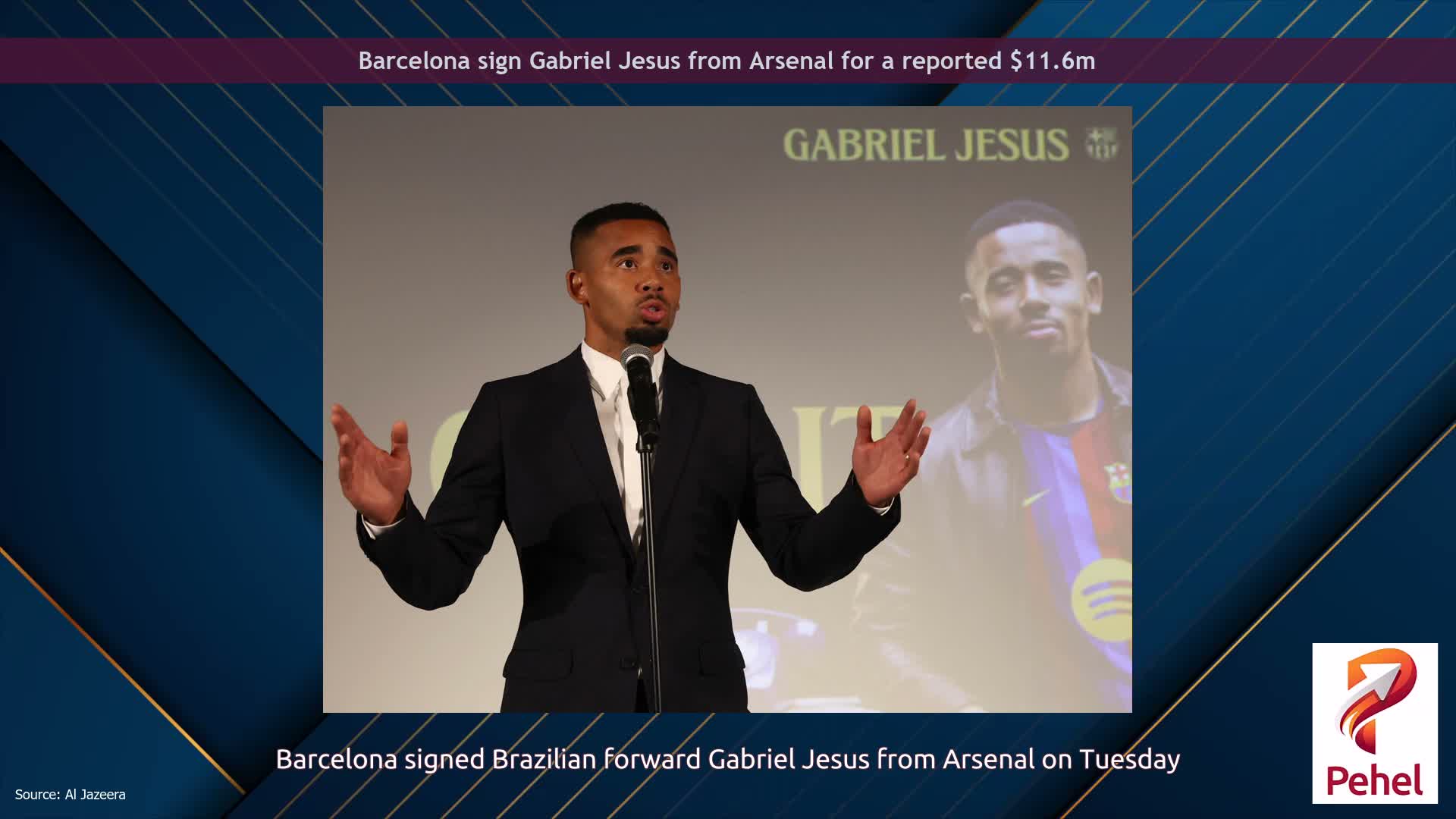 Barcelona sign Gabriel Jesus from Arsenal for a reported $11.6m