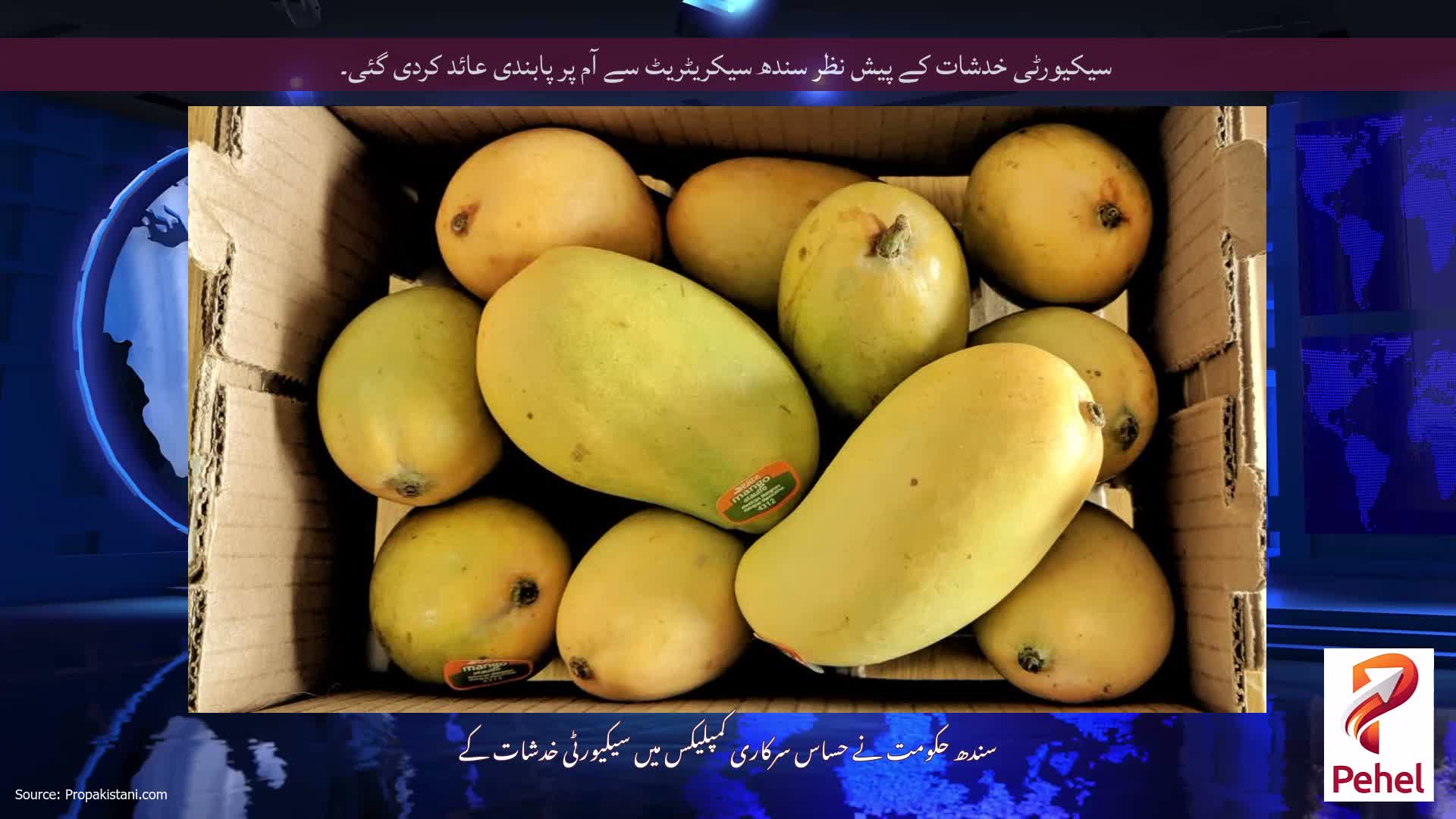 سیکیورٹی خدشات کے پیش نظر سندھ سیکریٹریٹ سے آم پر پابندی عائد کردی گئی۔