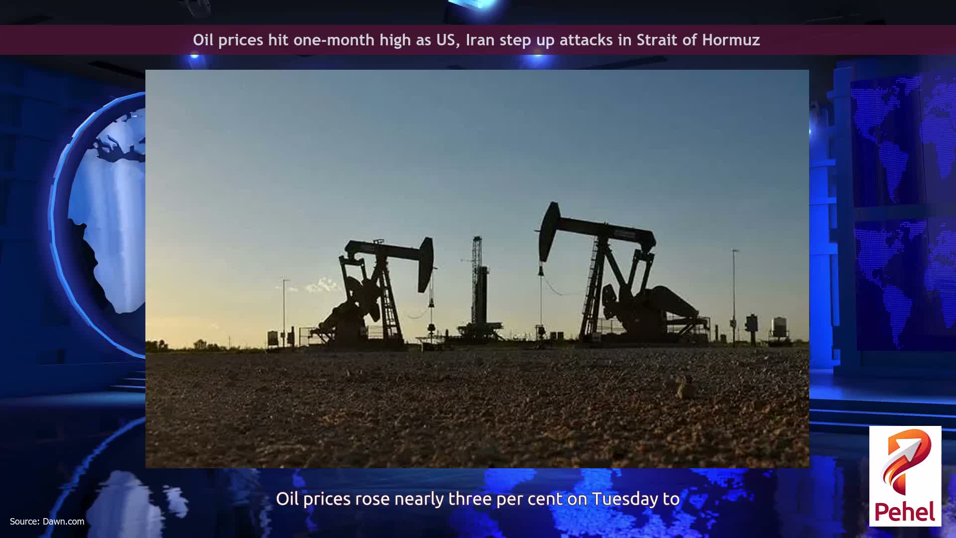 Oil prices hit one-month high as US, Iran step up attacks in Strait of Hormuz
