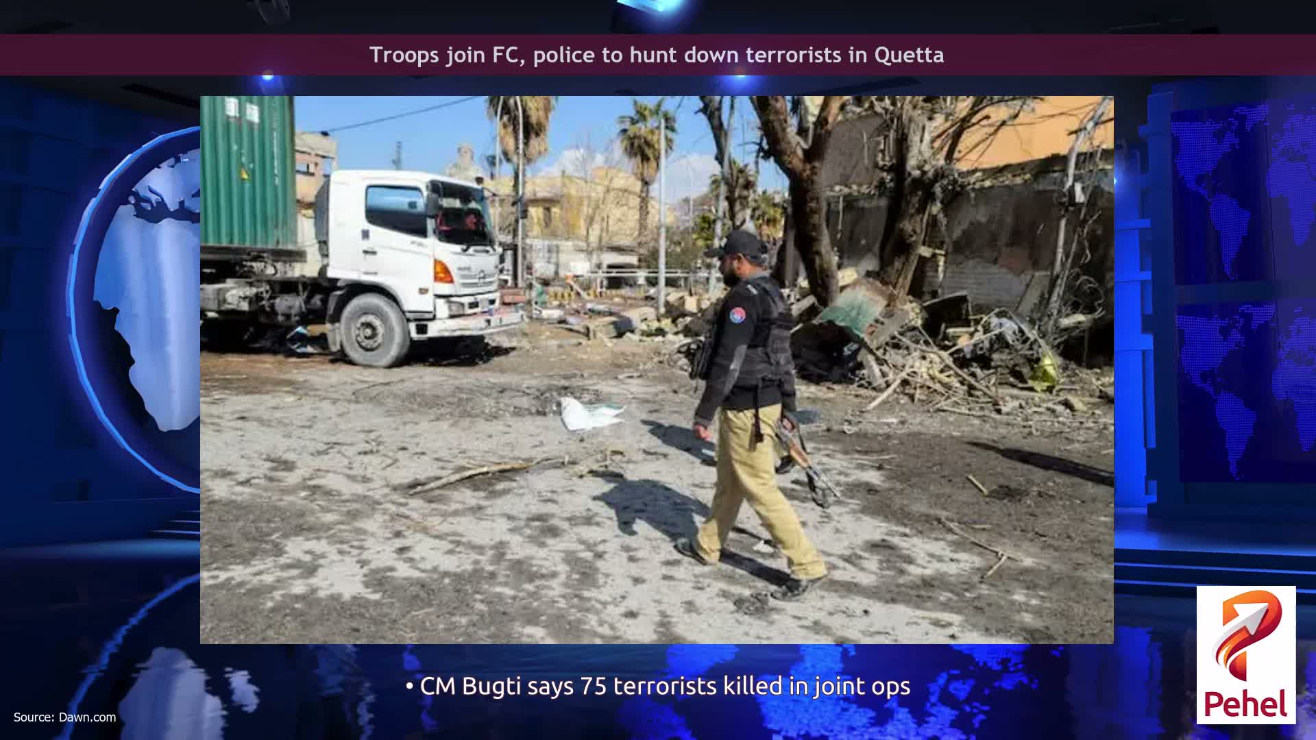 Troops join FC, police to hunt down terrorists in Quetta