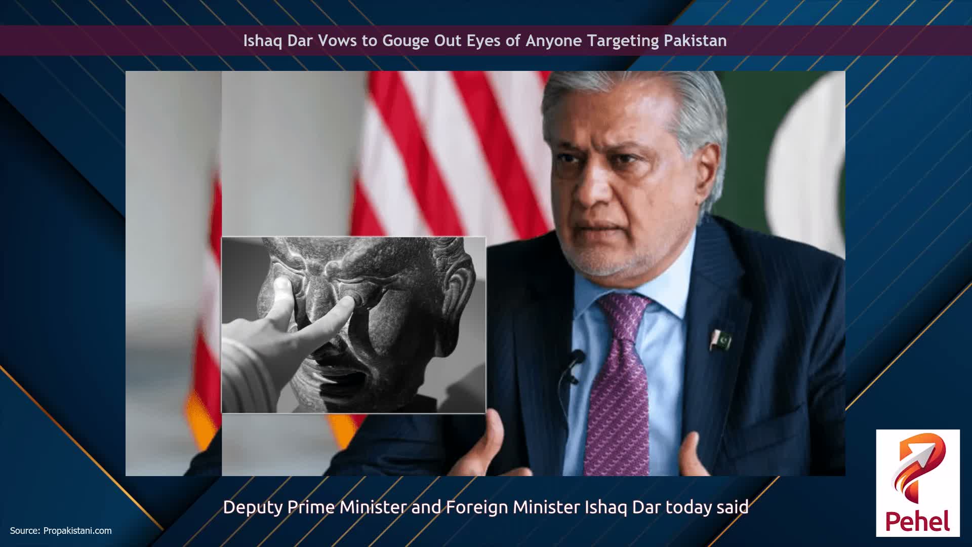 Ishaq Dar Vows to Gouge Out Eyes of Anyone Targeting Pakistan