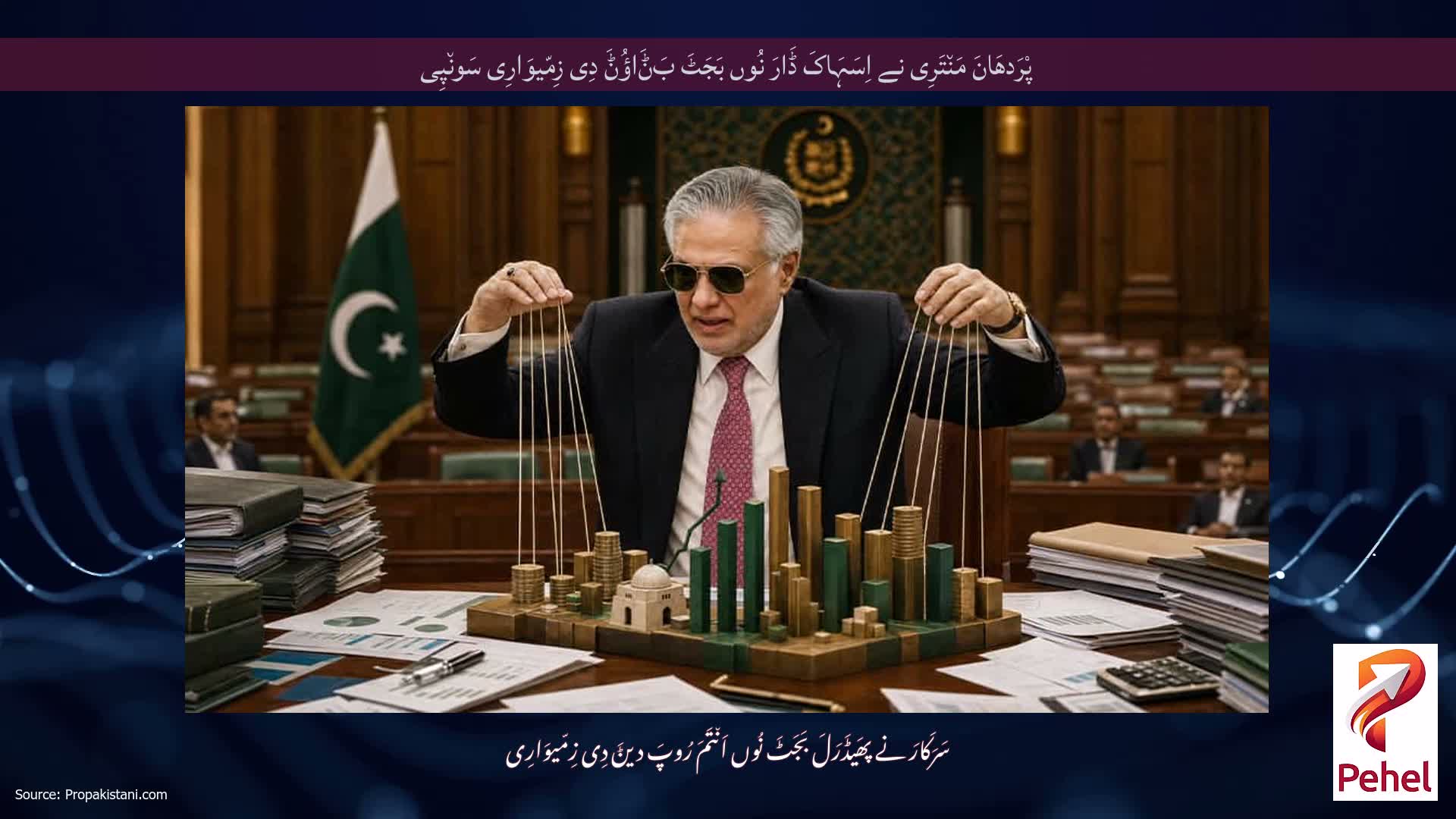 پْرَدھَانَ مَن٘تَرِی نے اِسَہَاکَ ڈَارَ نُوں بَجَٹَ بَݨَاؤُݨَ دِی زِمّیوَارِی سَون٘پِی