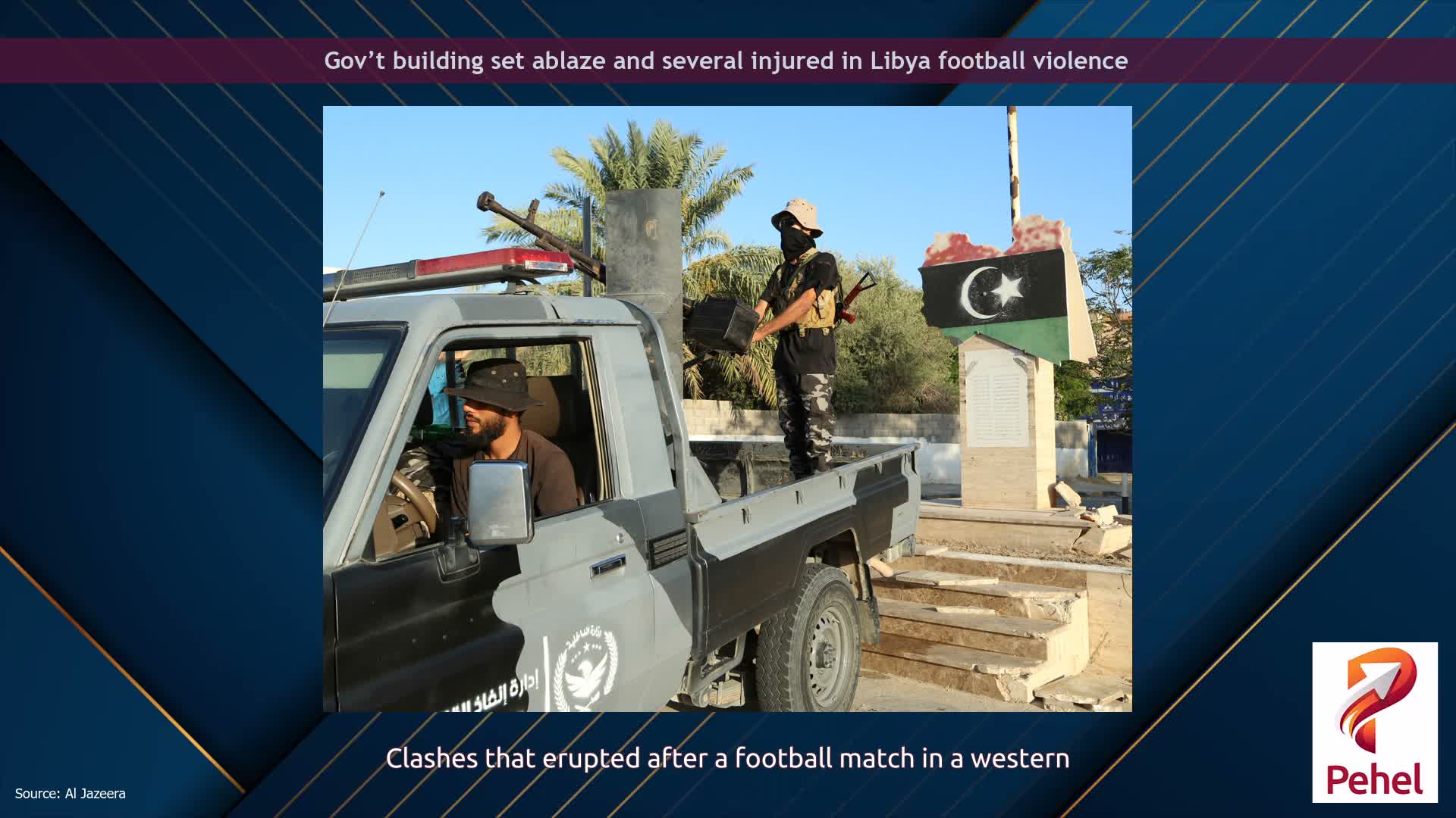 Gov’t building set ablaze and several injured in Libya football violence