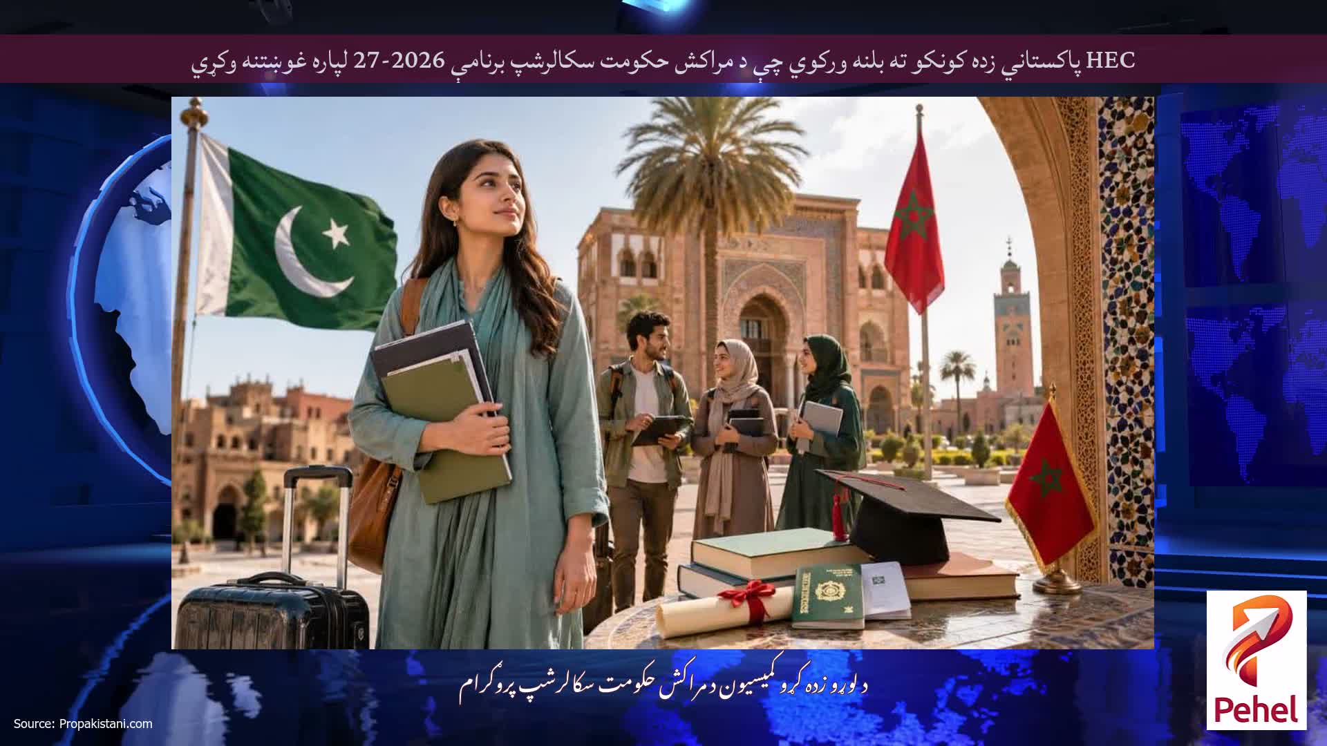 HEC پاکستاني زده کونکو ته بلنه ورکوي چې د مراکش حکومت سکالرشپ برنامې 2026-27 لپاره غوښتنه وکړي