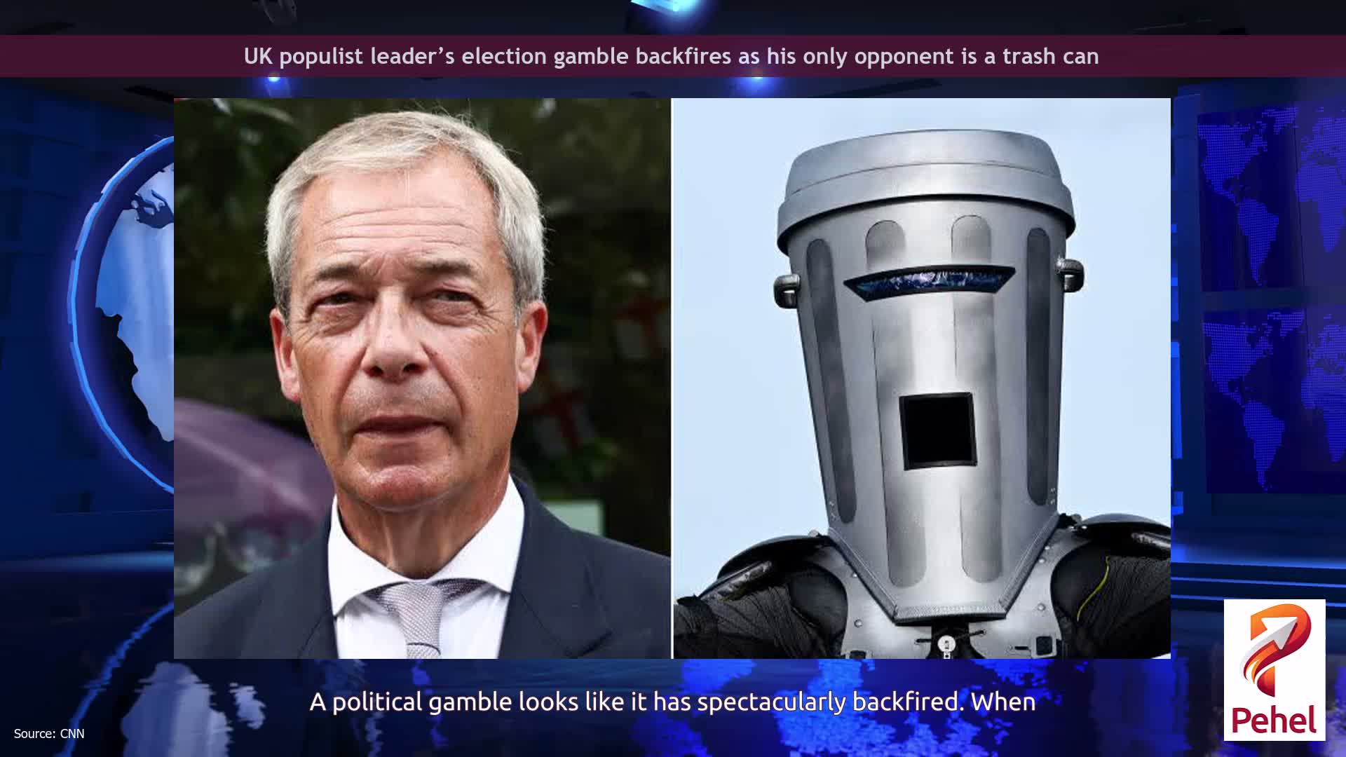 UK populist leader’s election gamble backfires as his only opponent is a trash can