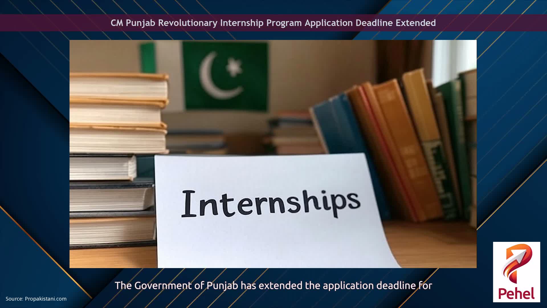 CM Punjab Revolutionary Internship Program Application Deadline Extended