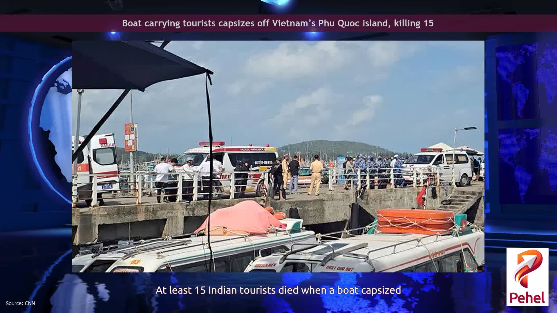 Boat carrying tourists capsizes off Vietnam’s Phu Quoc island, killing 15