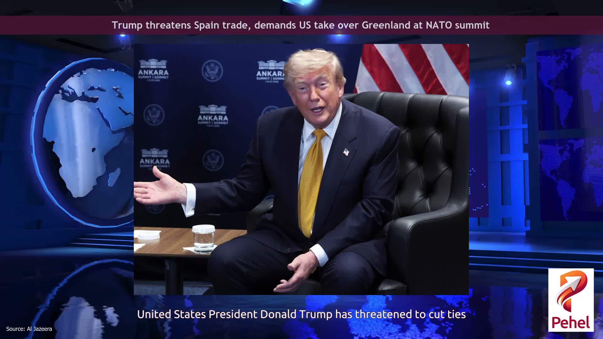 Trump threatens Spain trade, demands US take over Greenland at NATO summit