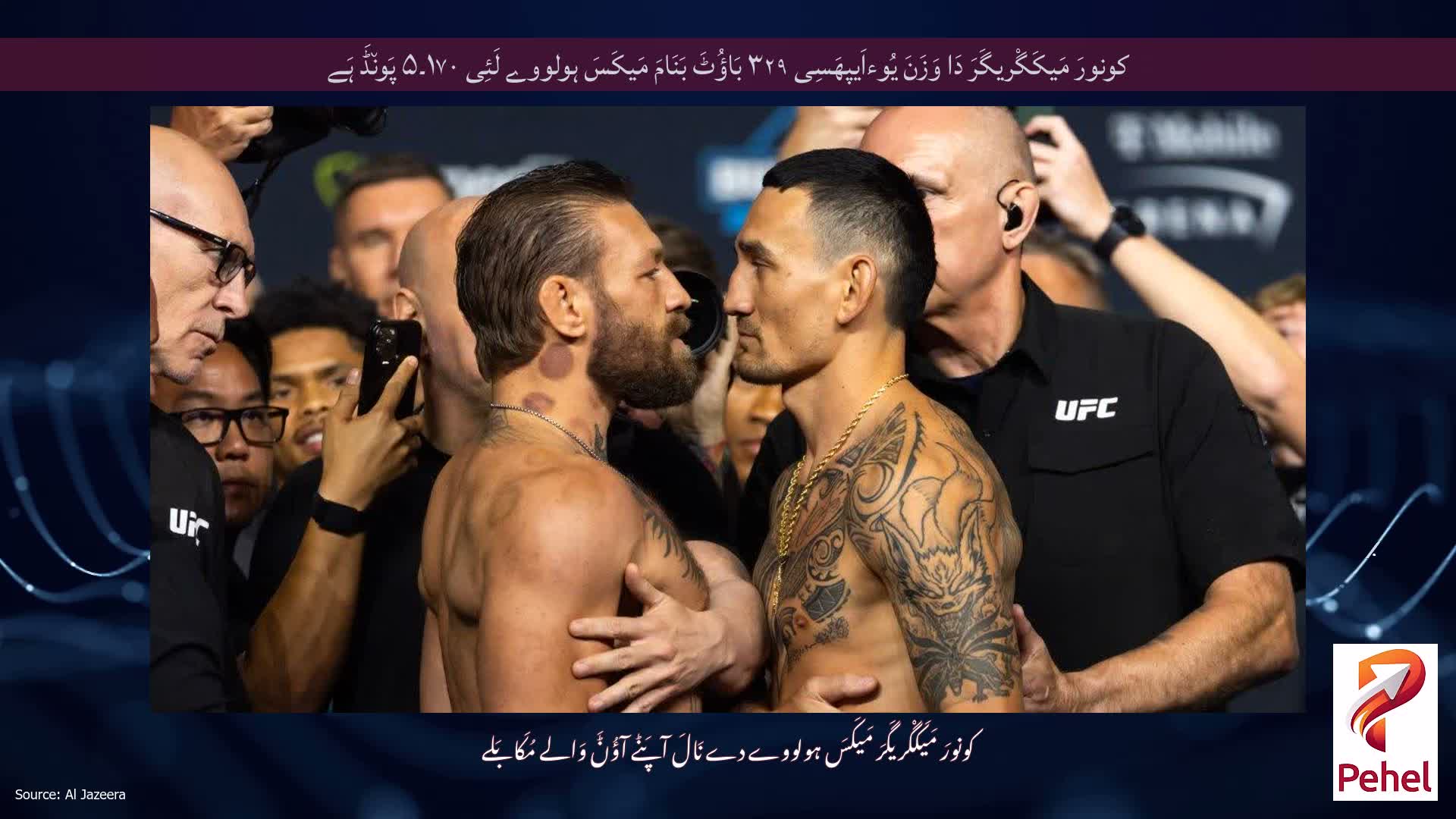 کونورَ مَیکَگْریگَرَ دَا وَزَنَ یُوءاَیپھَسِی ۳۲۹ بَاؤُٹَ بَنَامَ مَیکَسَ ہولووے لَئِی ۱۷۰۔۵ پَون٘ڈَ ہَے