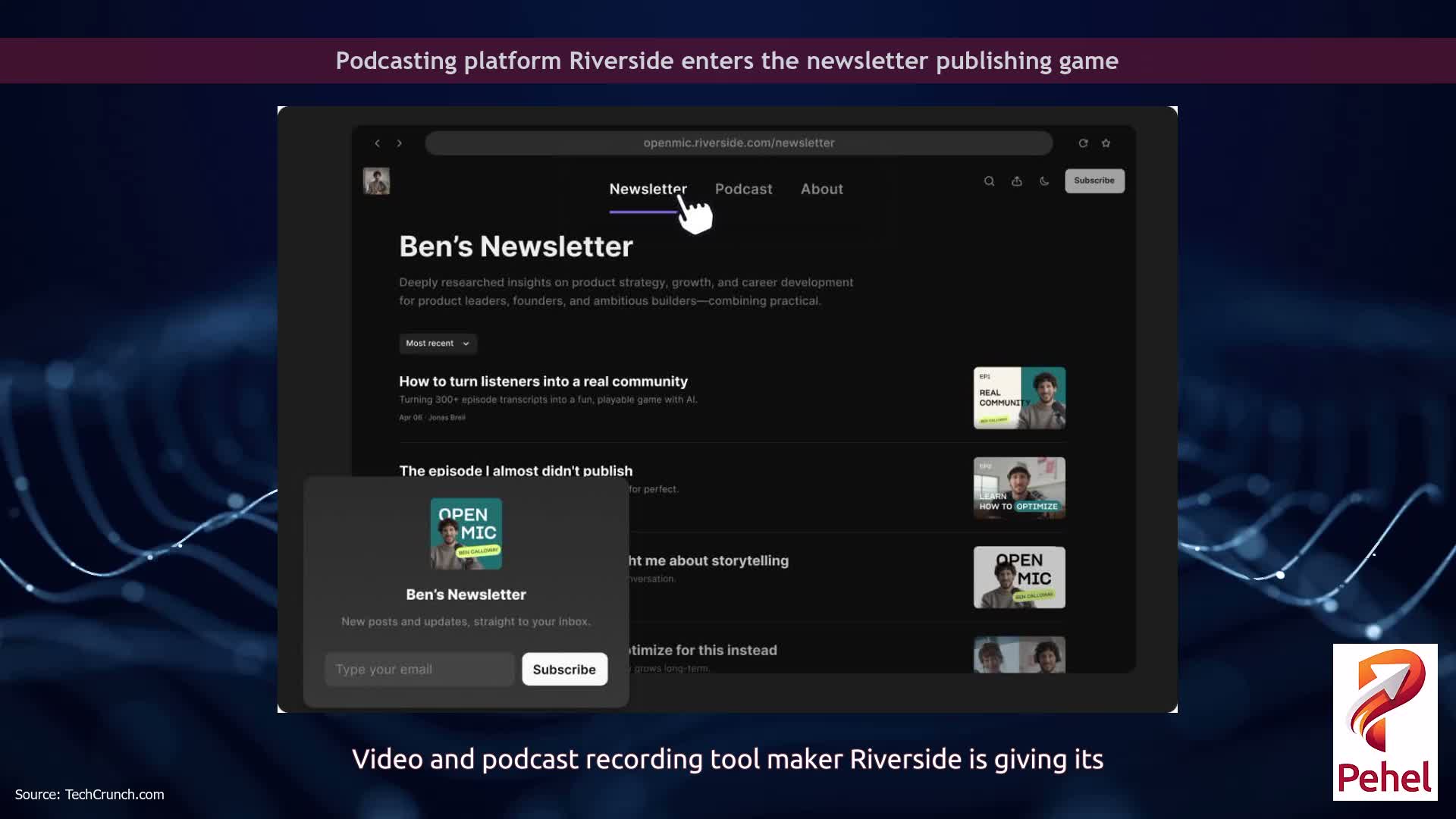 Podcasting platform Riverside enters the newsletter publishing game