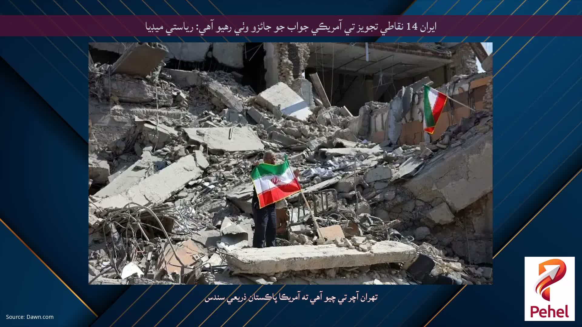 ايران 14 نقاطي تجويز تي آمريڪي جواب جو جائزو وٺي رهيو آهي: رياستي ميڊيا