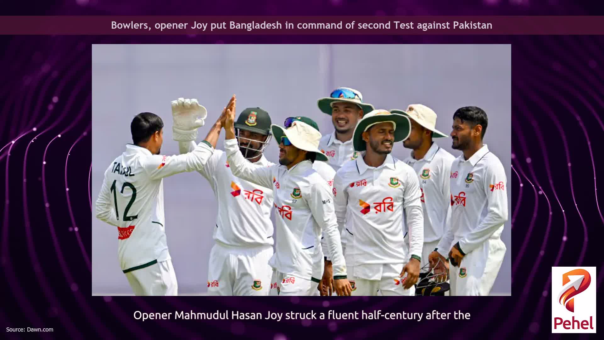 Bowlers, opener Joy put Bangladesh in command of second Test against Pakistan