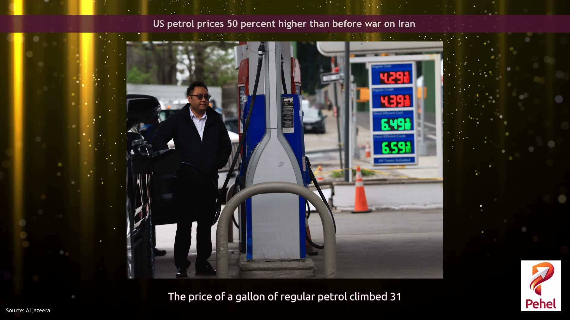 US petrol prices 50 percent higher than before war on Iran