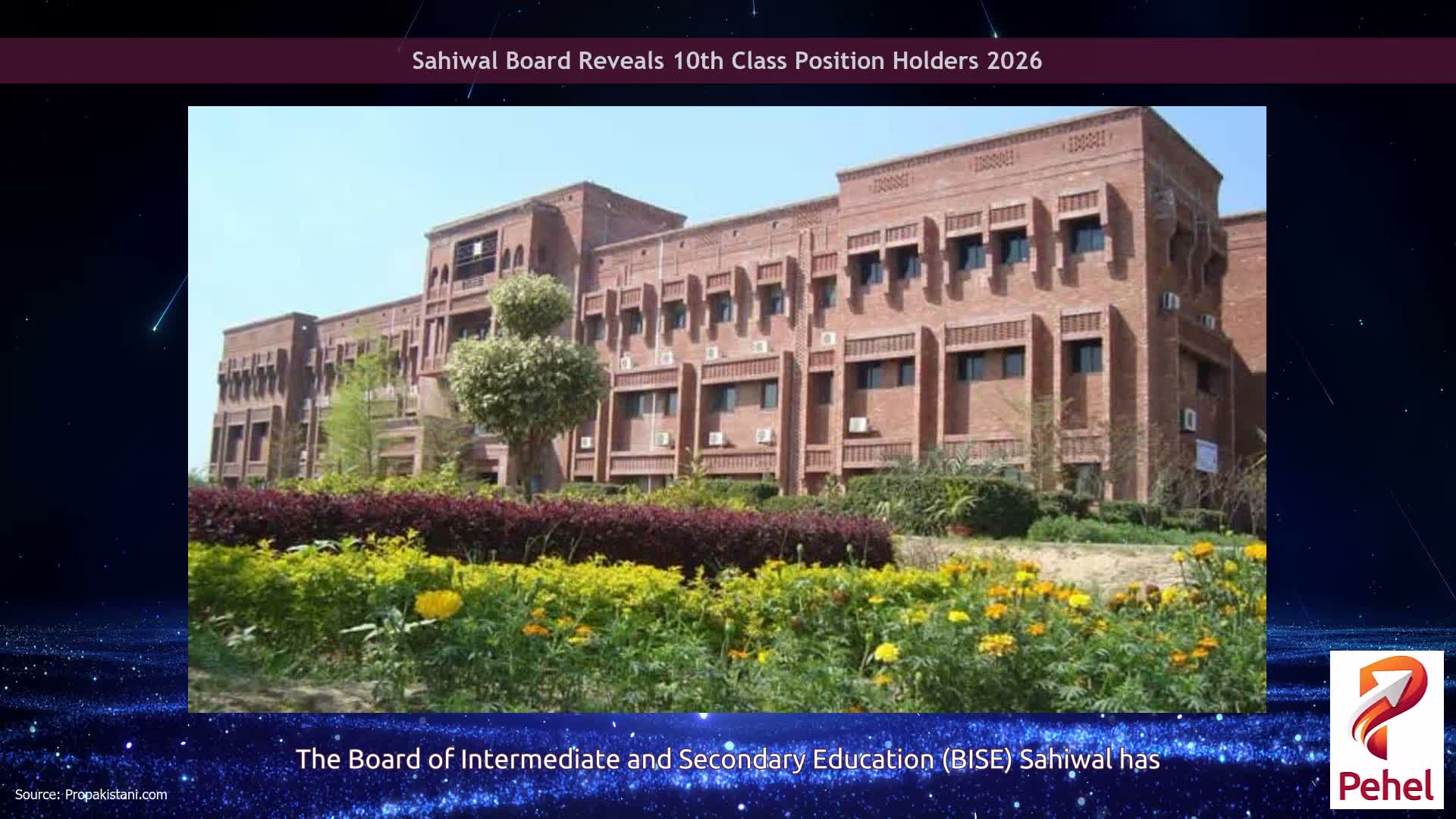 Sahiwal Board Reveals 10th Class Position Holders 2026