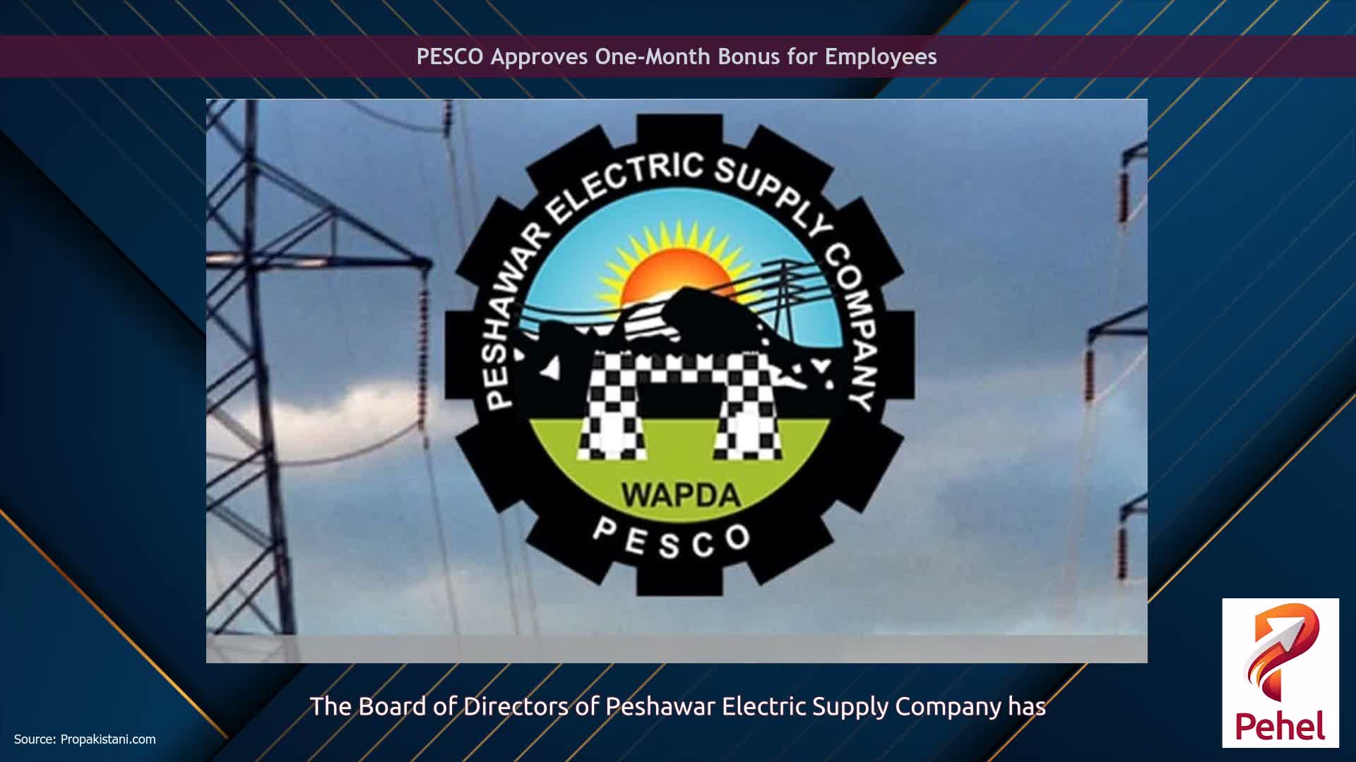 PESCO Approves One-Month Bonus for Employees