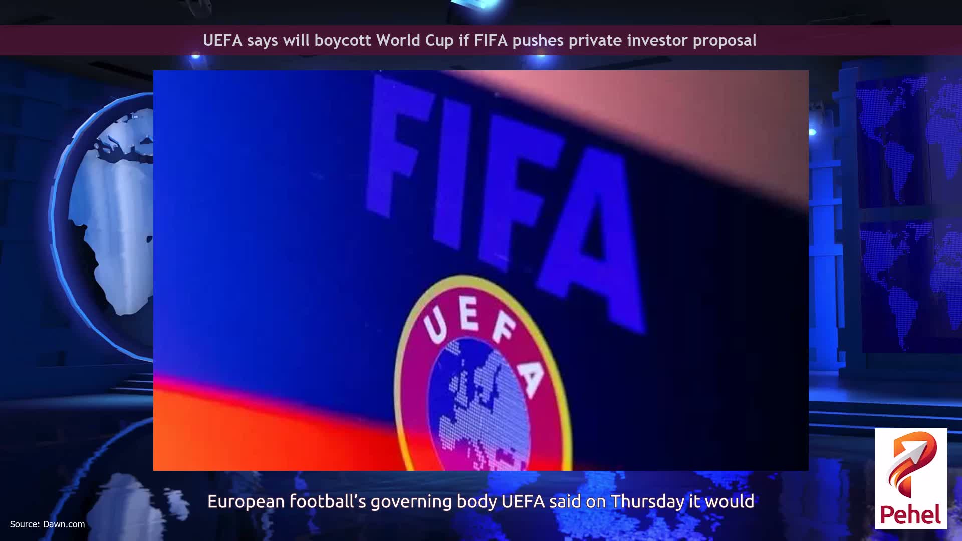 UEFA says will boycott World Cup if FIFA pushes private investor proposal