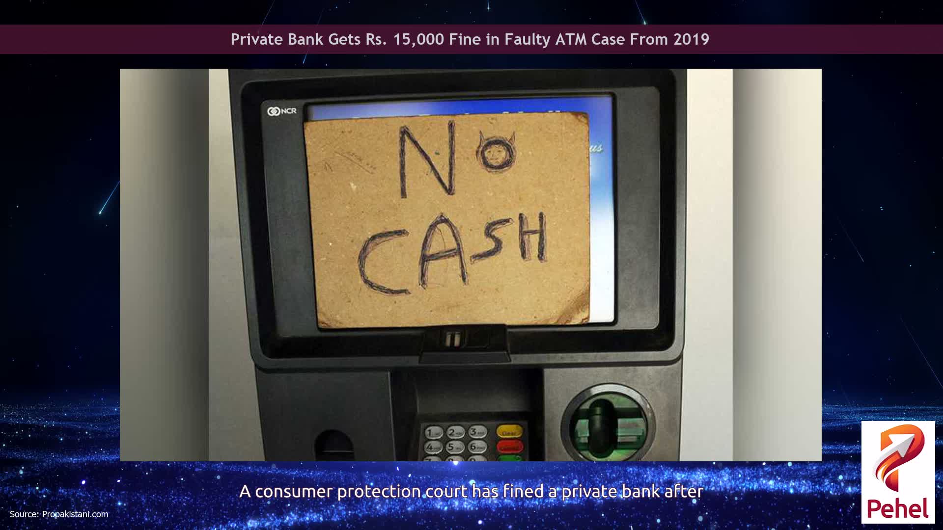 Private Bank Gets Rs. 15,000 Fine in Faulty ATM Case From 2019