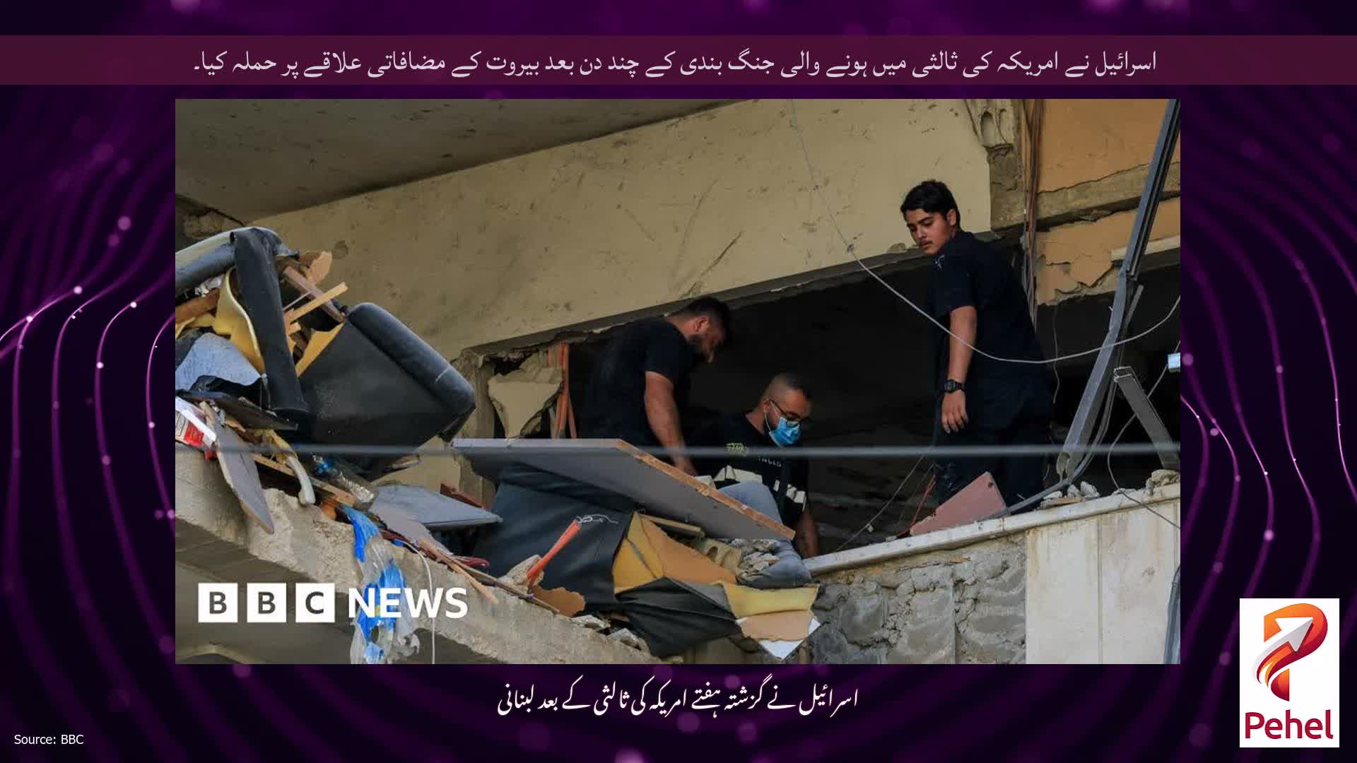 اسرائیل نے امریکہ کی ثالثی میں ہونے والی جنگ بندی کے چند دن بعد بیروت کے مضافاتی علاقے پر حملہ کیا۔