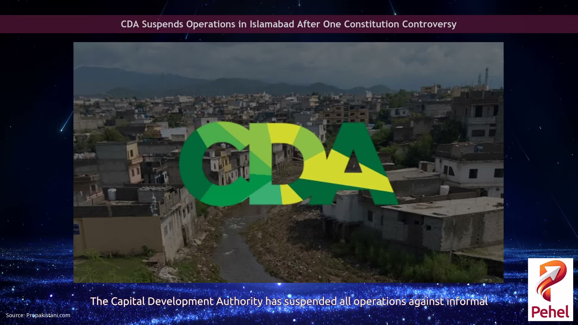 CDA Suspends Operations in Islamabad After One Constitution Controversy