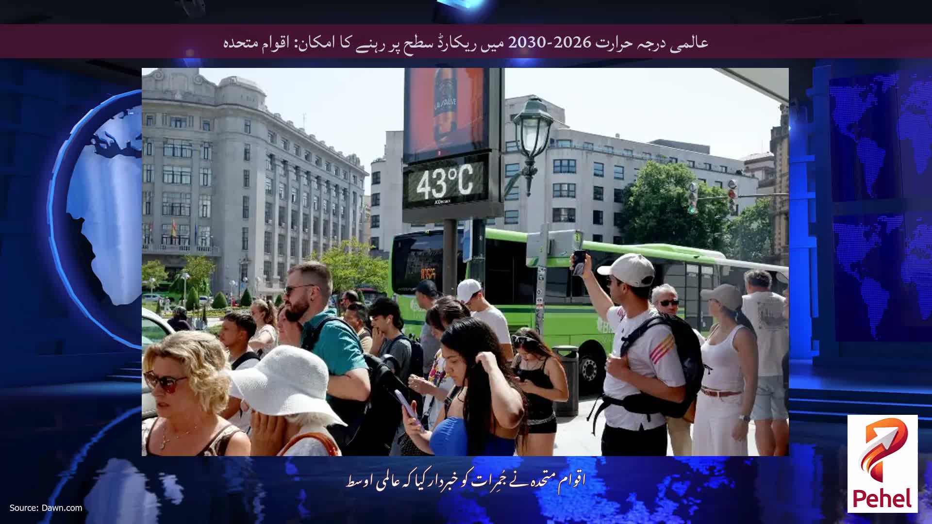 عالمی درجہ حرارت 2026-2030 میں ریکارڈ سطح پر رہنے کا امکان: اقوام متحدہ