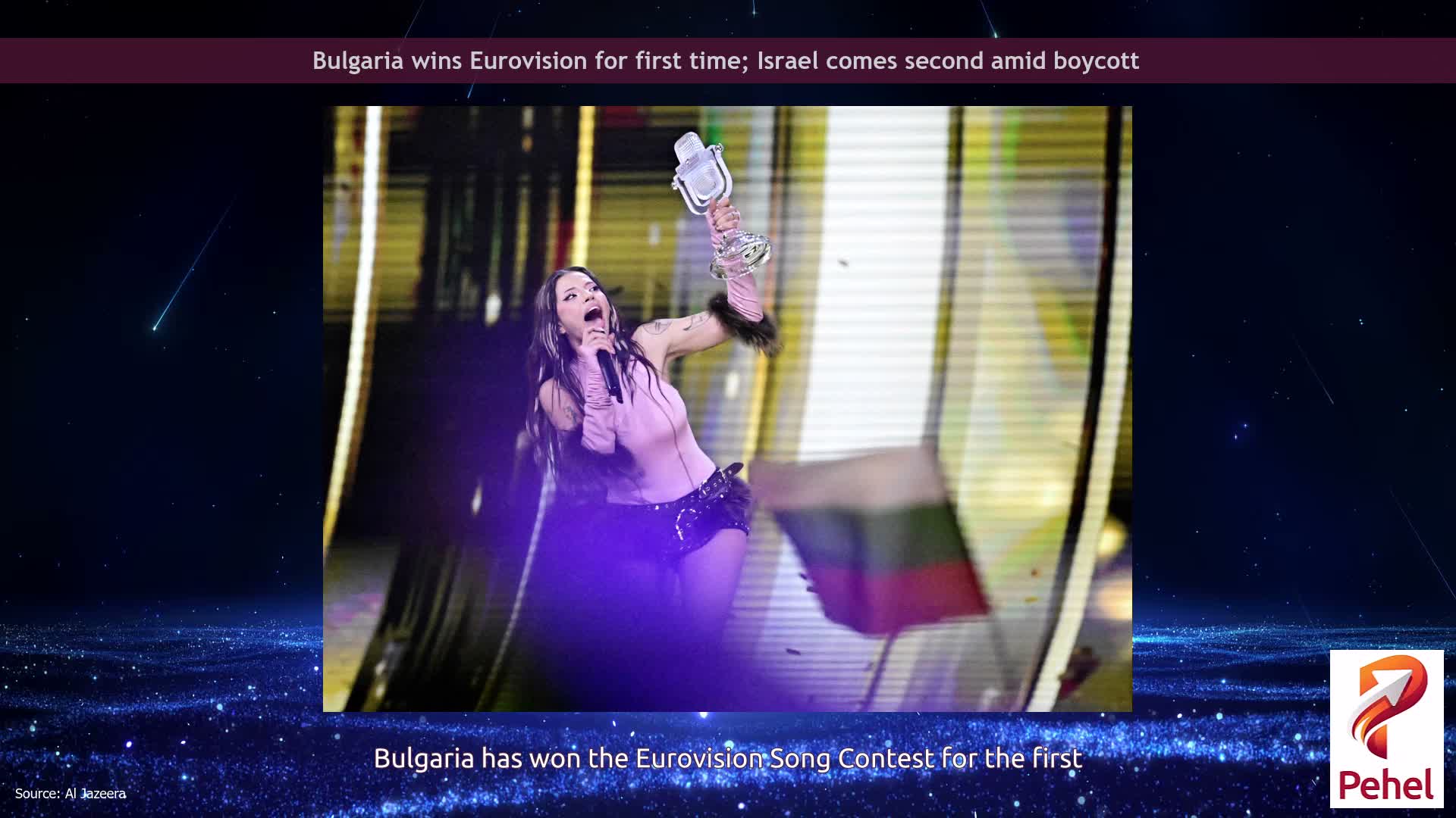 Bulgaria wins Eurovision for first time; Israel comes second amid boycott